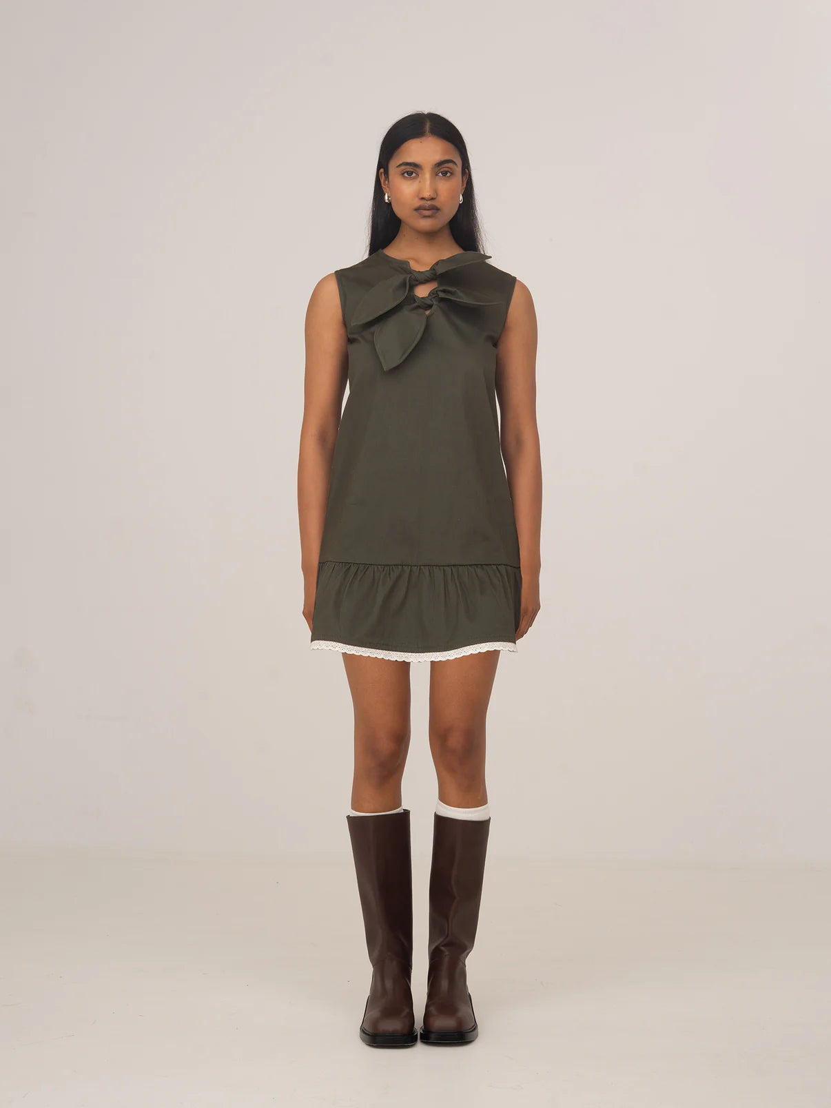 IVY GREEN SLEEVELESS MINI DRESS