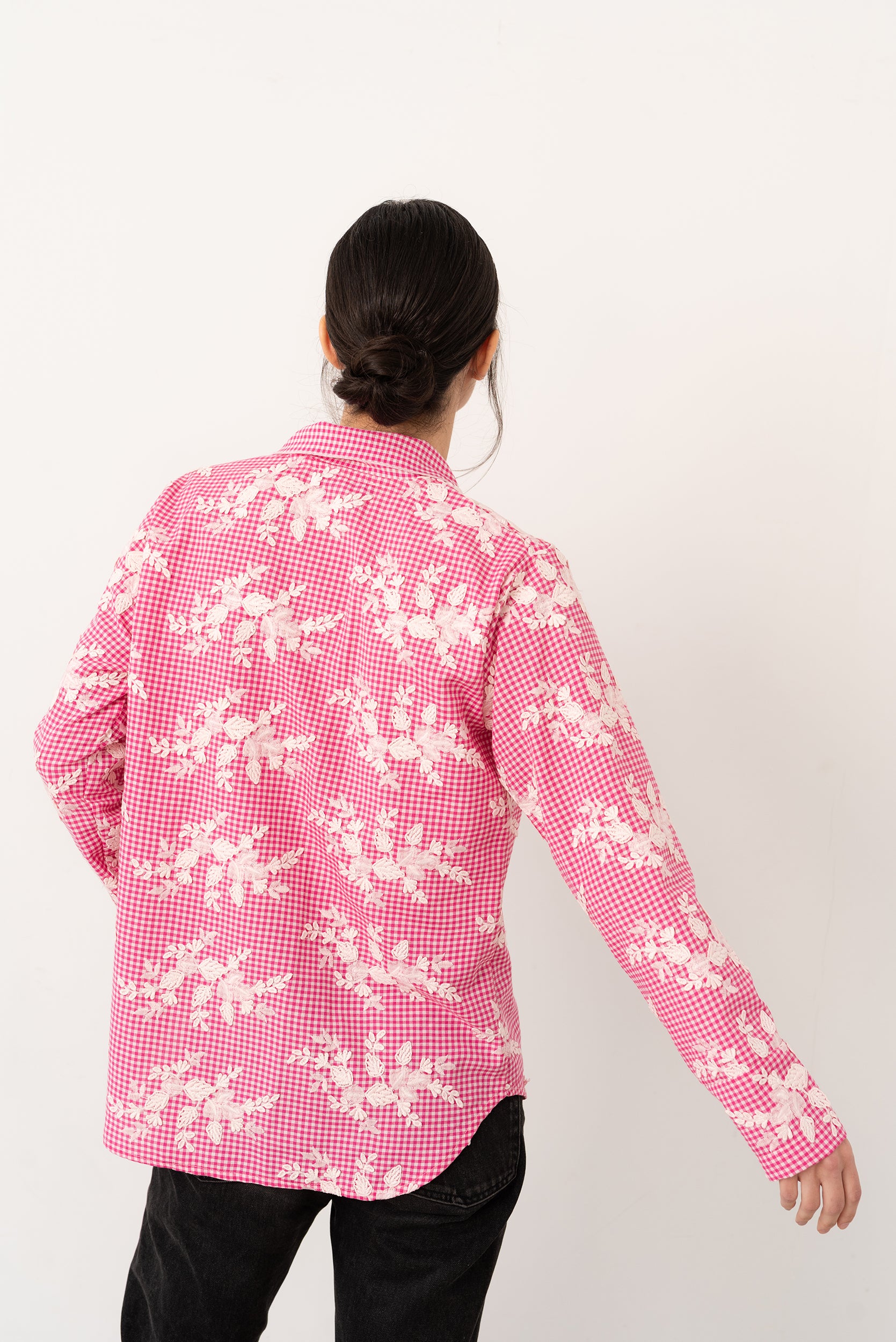 Camisa Bordada Rosa