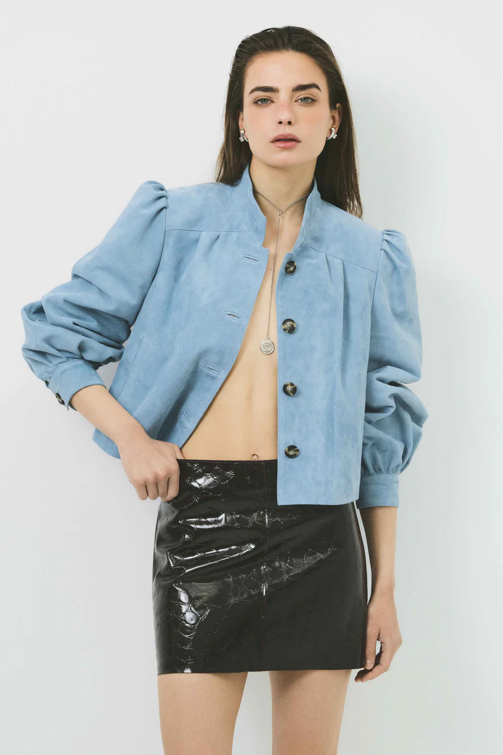 Chaqueta de ante 006 Baby Blue