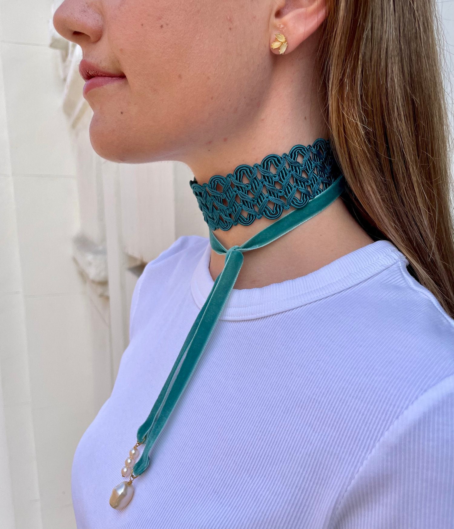 Choker Matilde Azul Petróleo