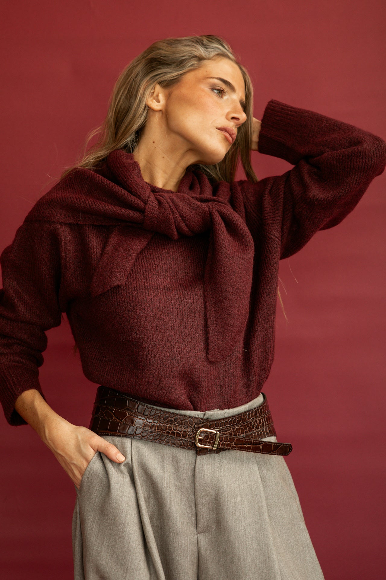 Jersey Bolonia Burdeos