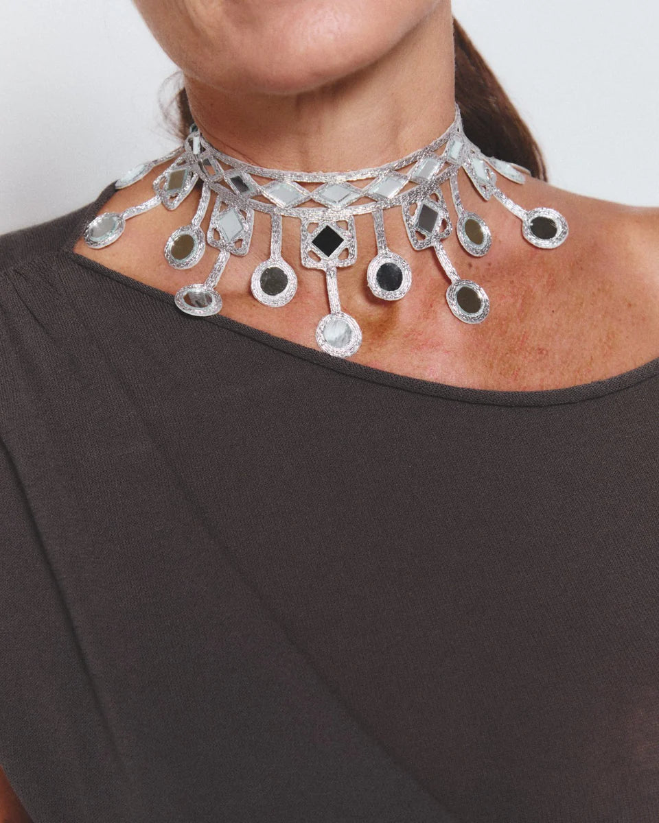 Choker Lluvia Plateado