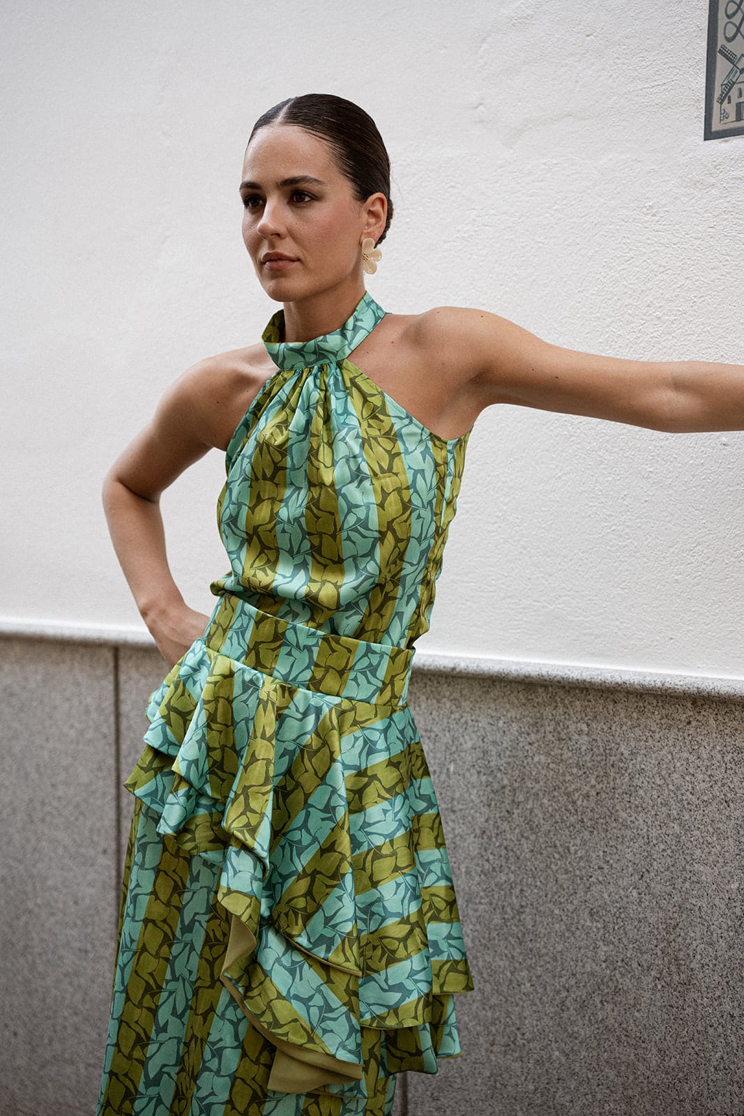 Top Greta Rayas Azul/Verde