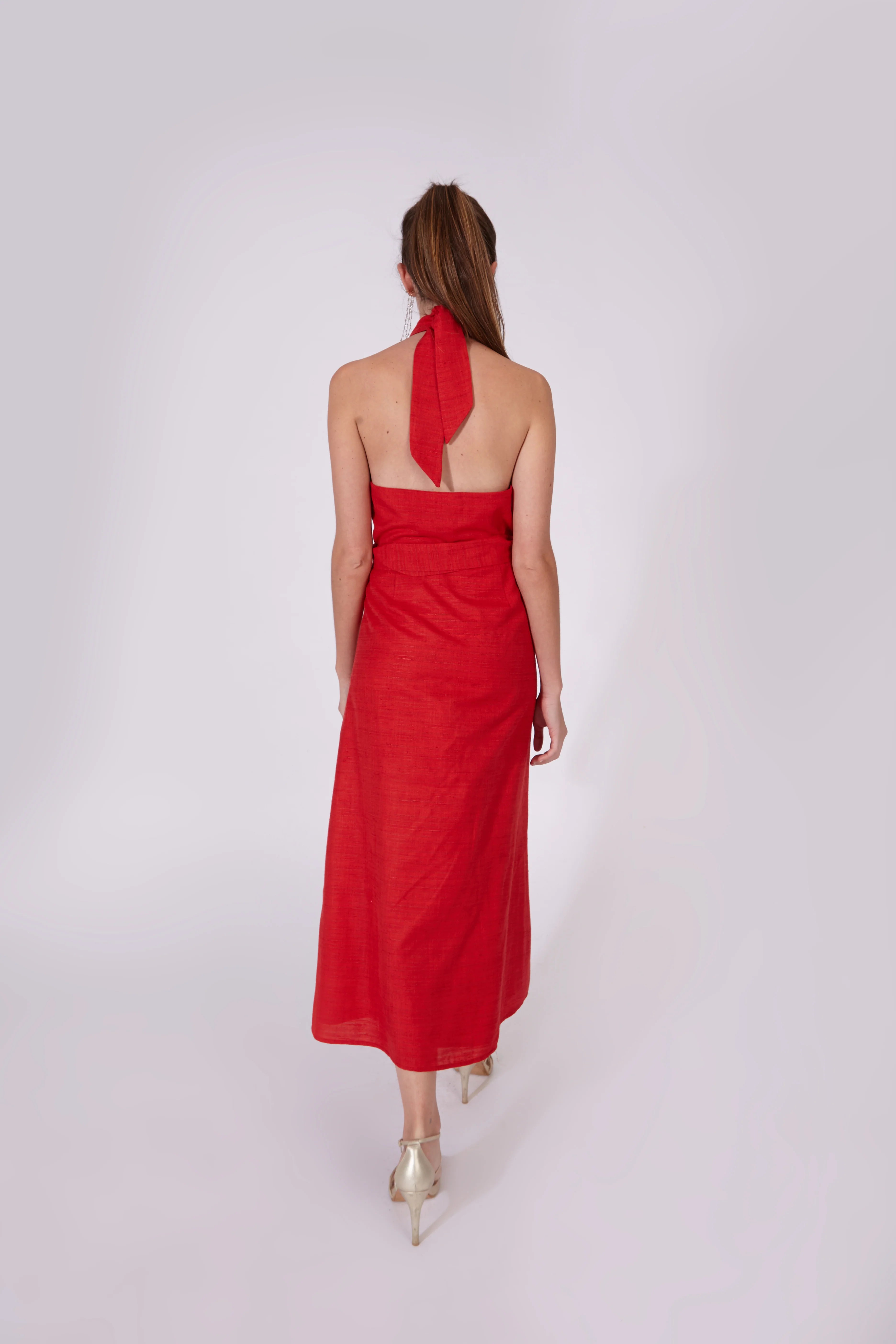 Vestido Khadi Rojo 100% Algodón