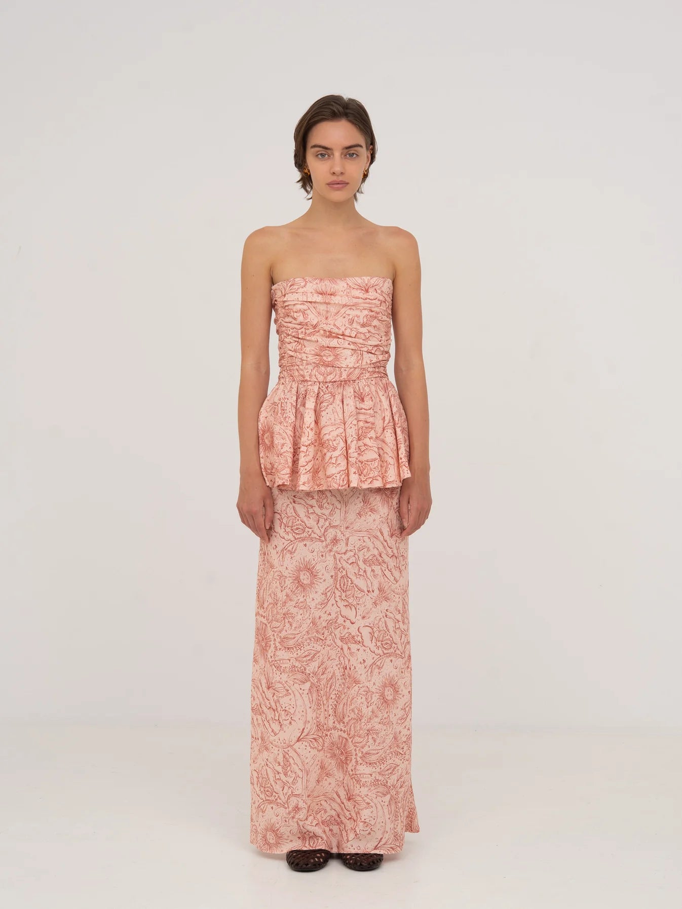 SOPHIA PINK SOLAR SYSTEM-PRINTED SKIRT