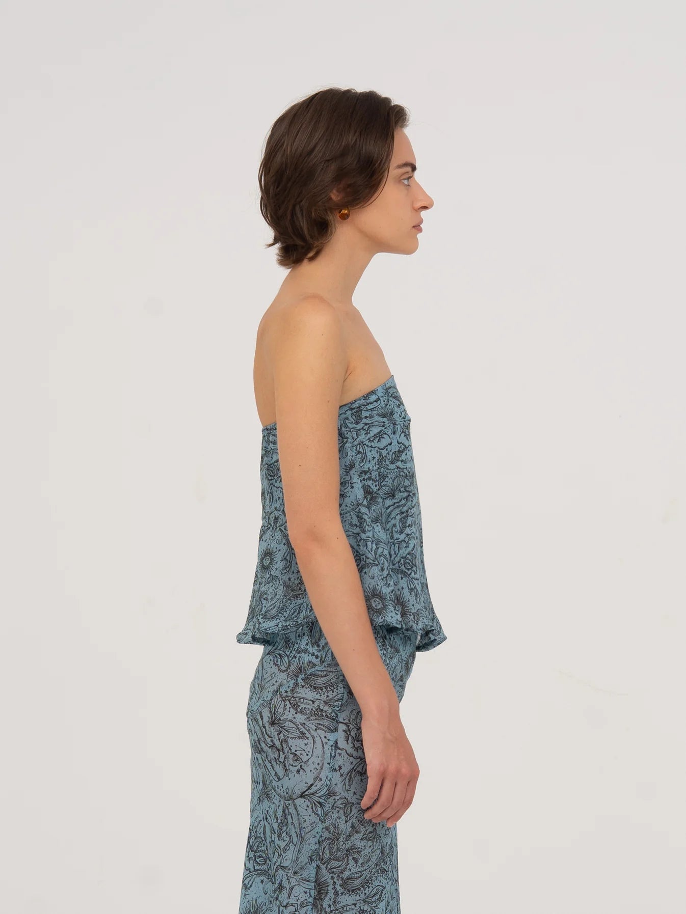 BLUE PEONY SYSTEM-PRINTED TOP