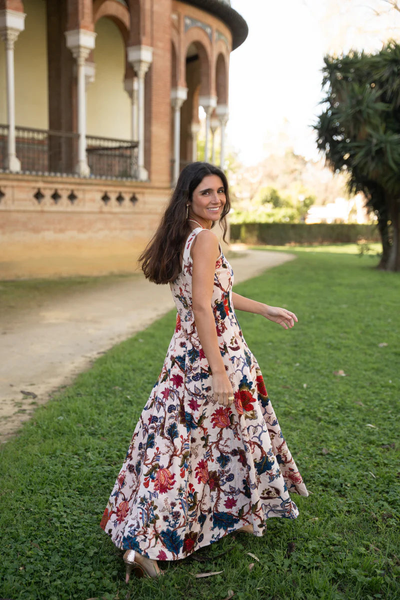 Vestido Terciopelo Beige