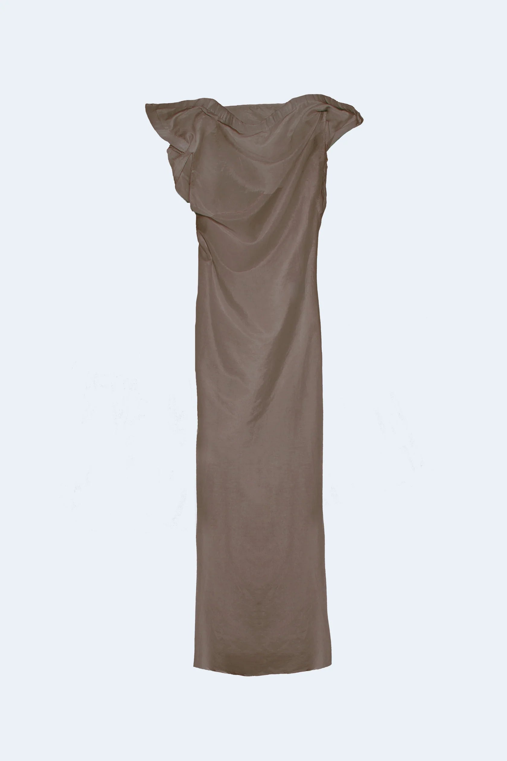 Brown Silk And Cotton Asymmetrical Dress