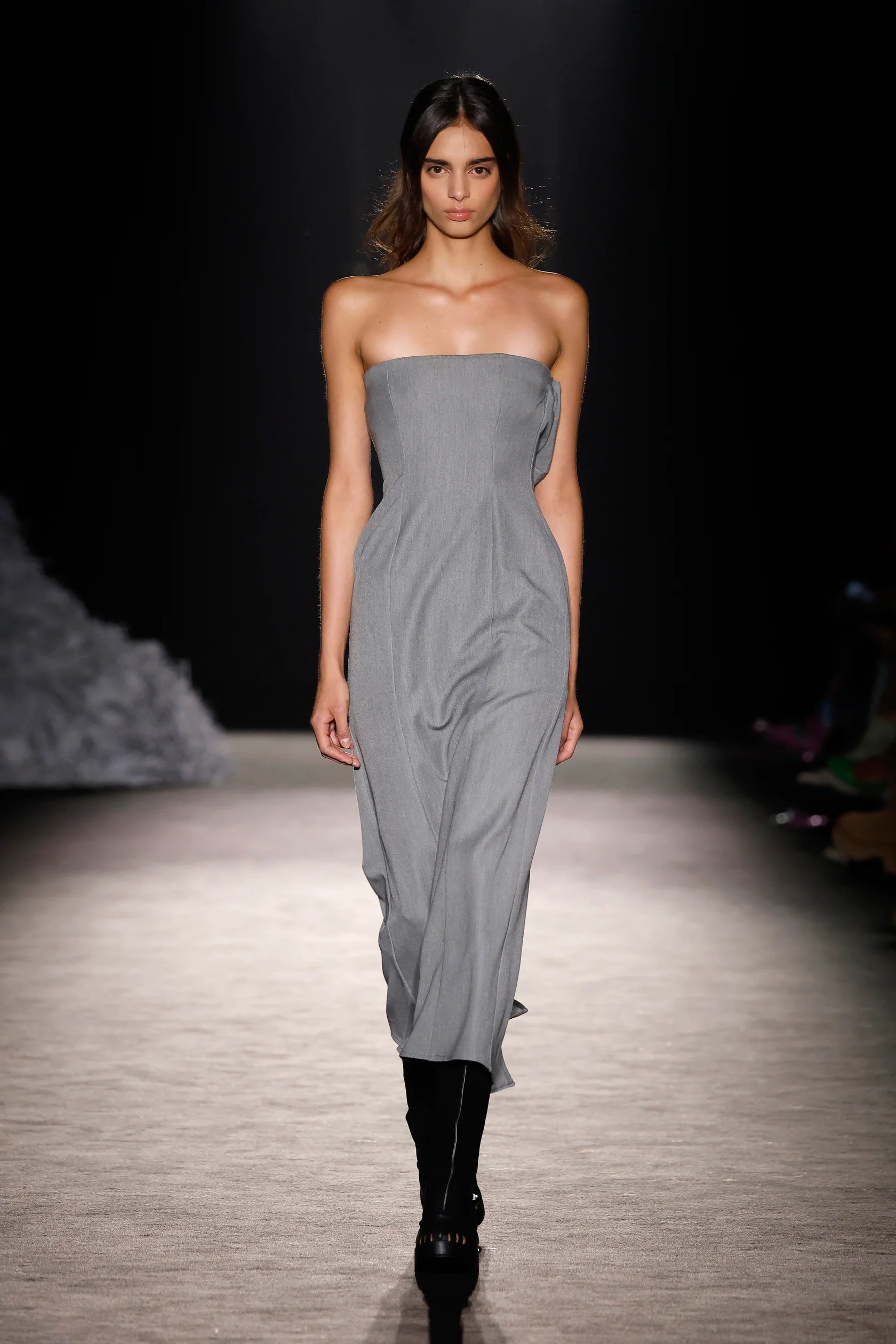 Grey Suit Fitted Dress