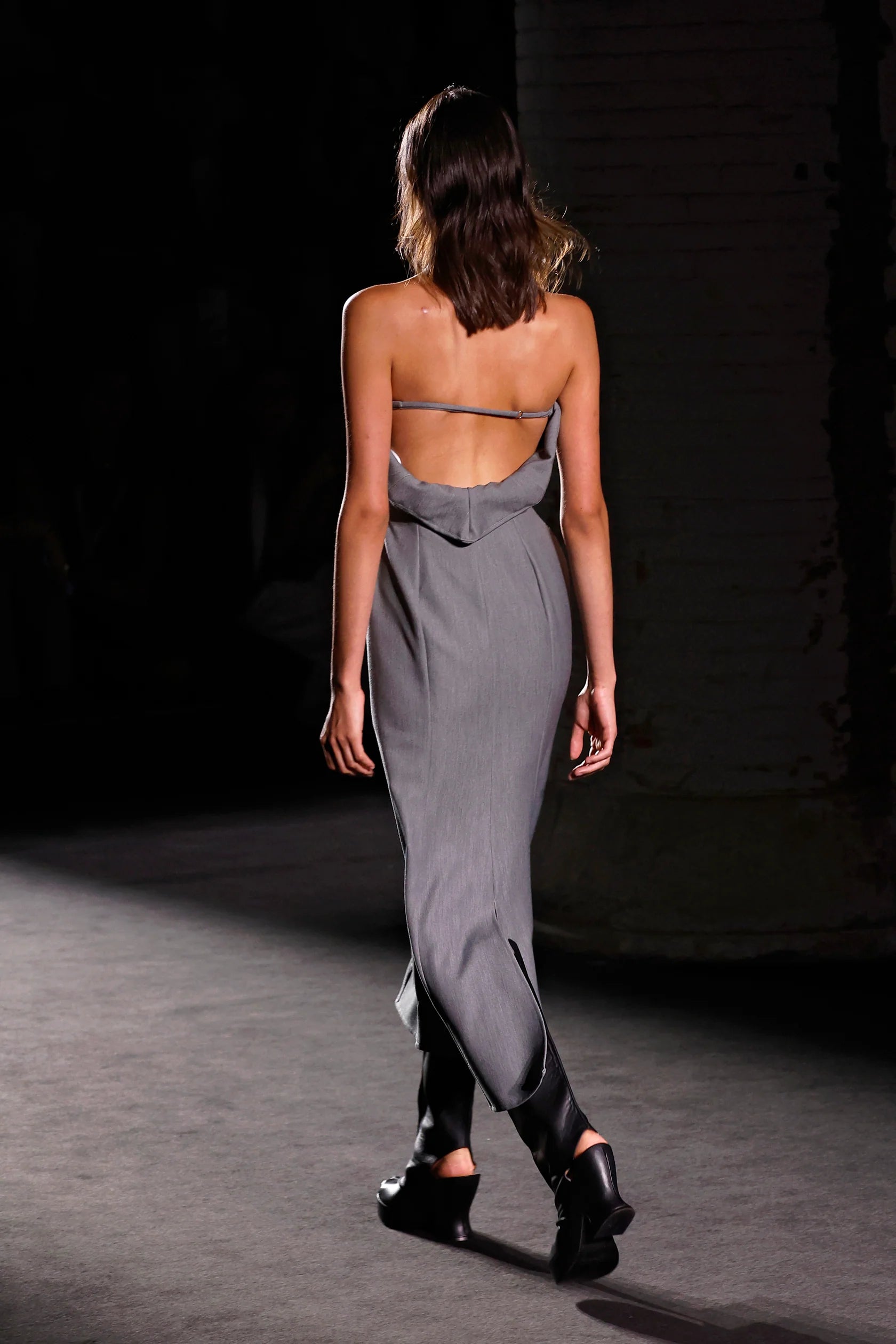 Grey Suit Fitted Dress