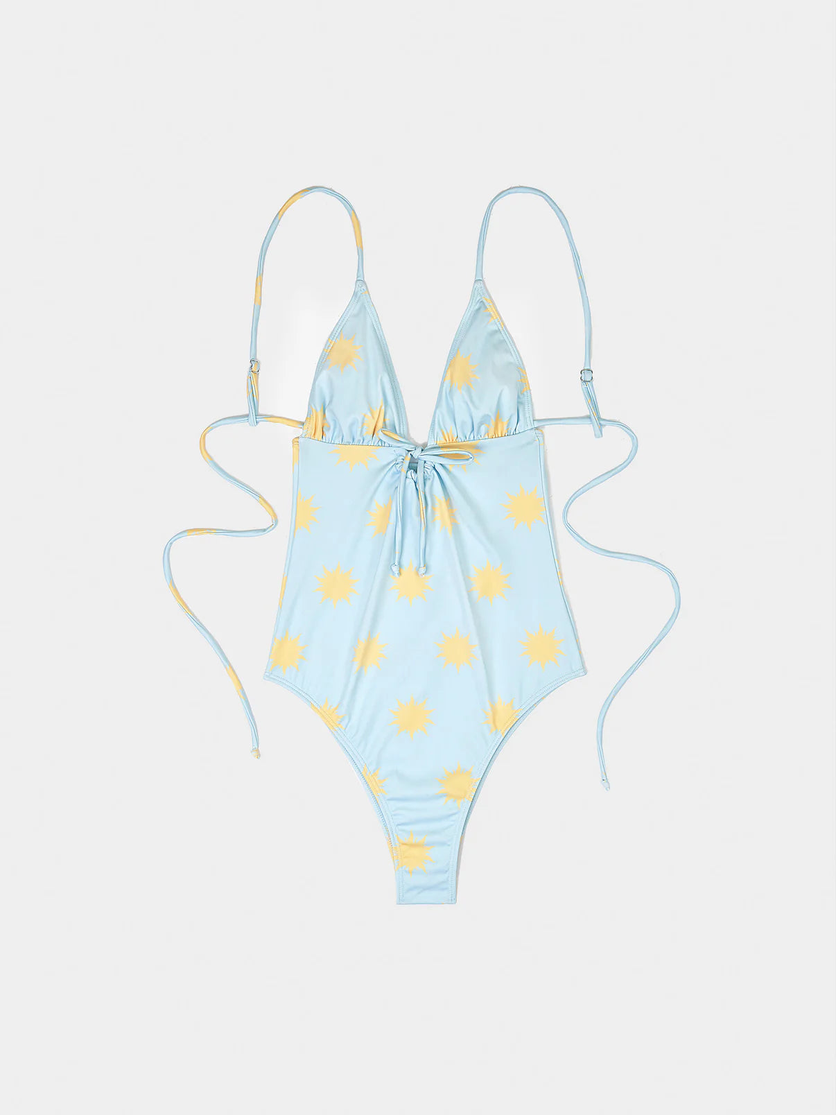 ILLUSION SUN-PRINTED BLUE SWIMSUIT