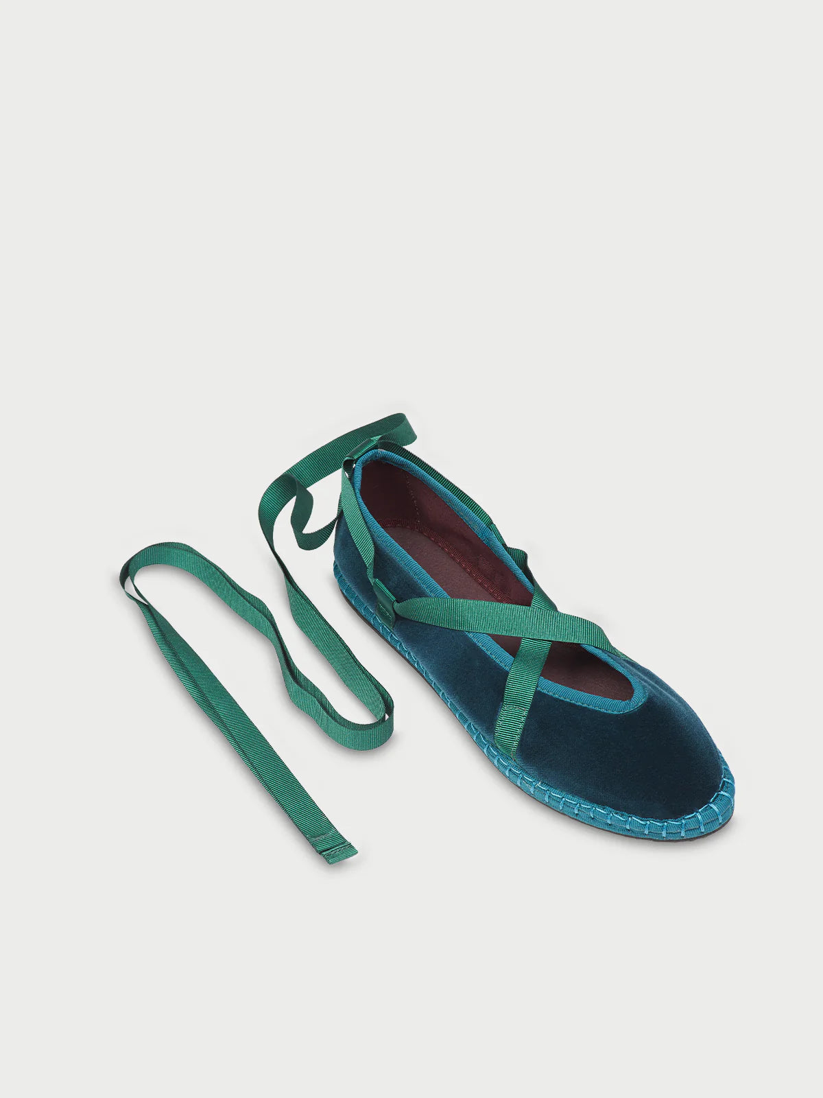 Flabelus Eichiro Velvet Ribbon Petrol Green