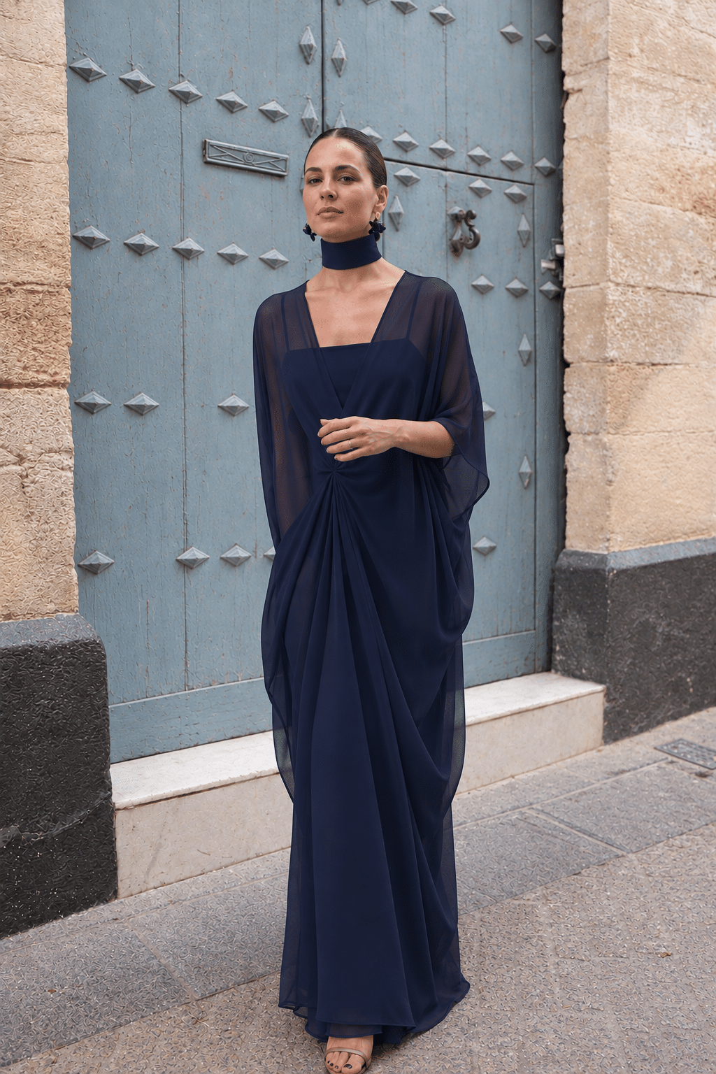Kaftán gasa Azul Marino