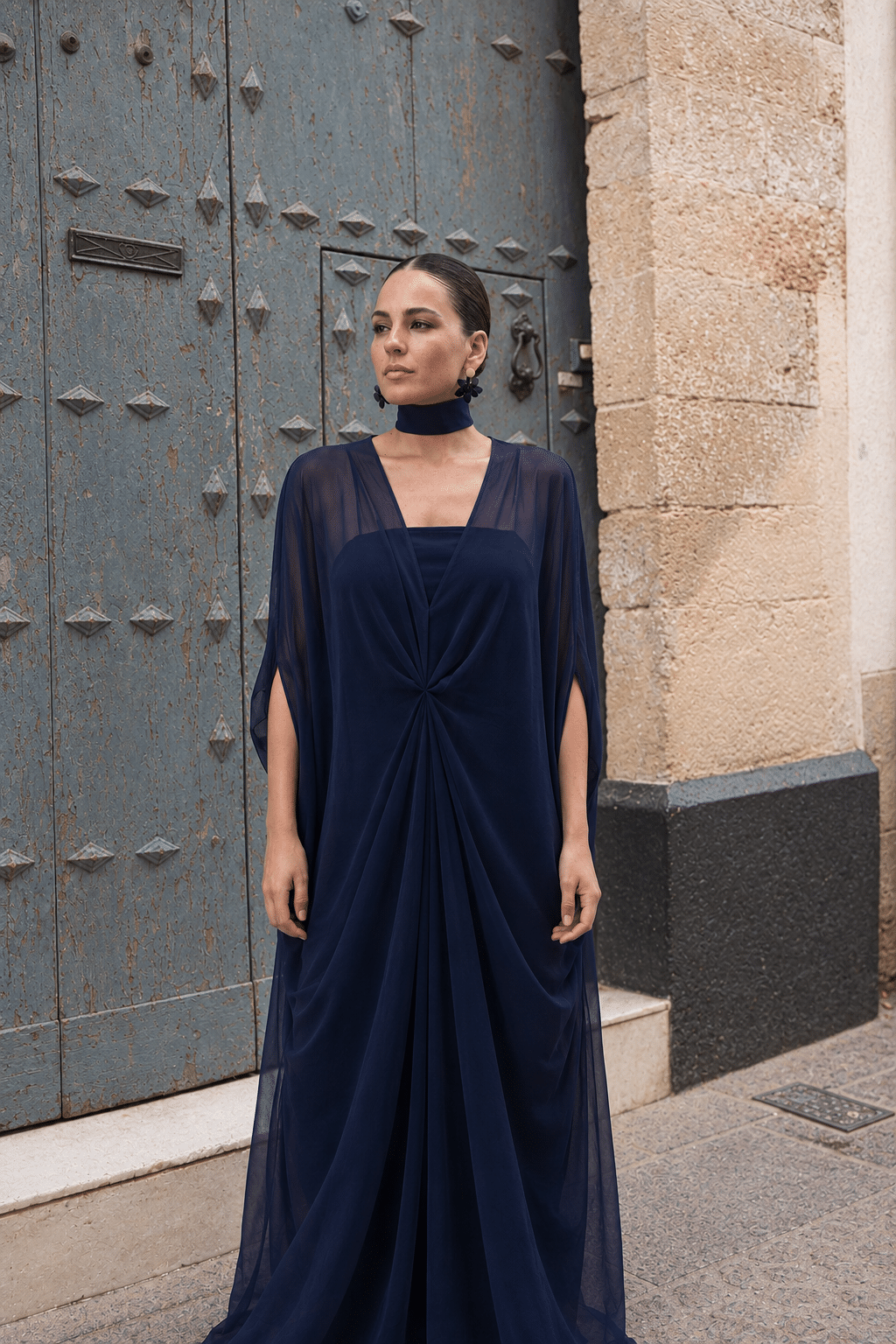 Kaftán gasa Azul Marino