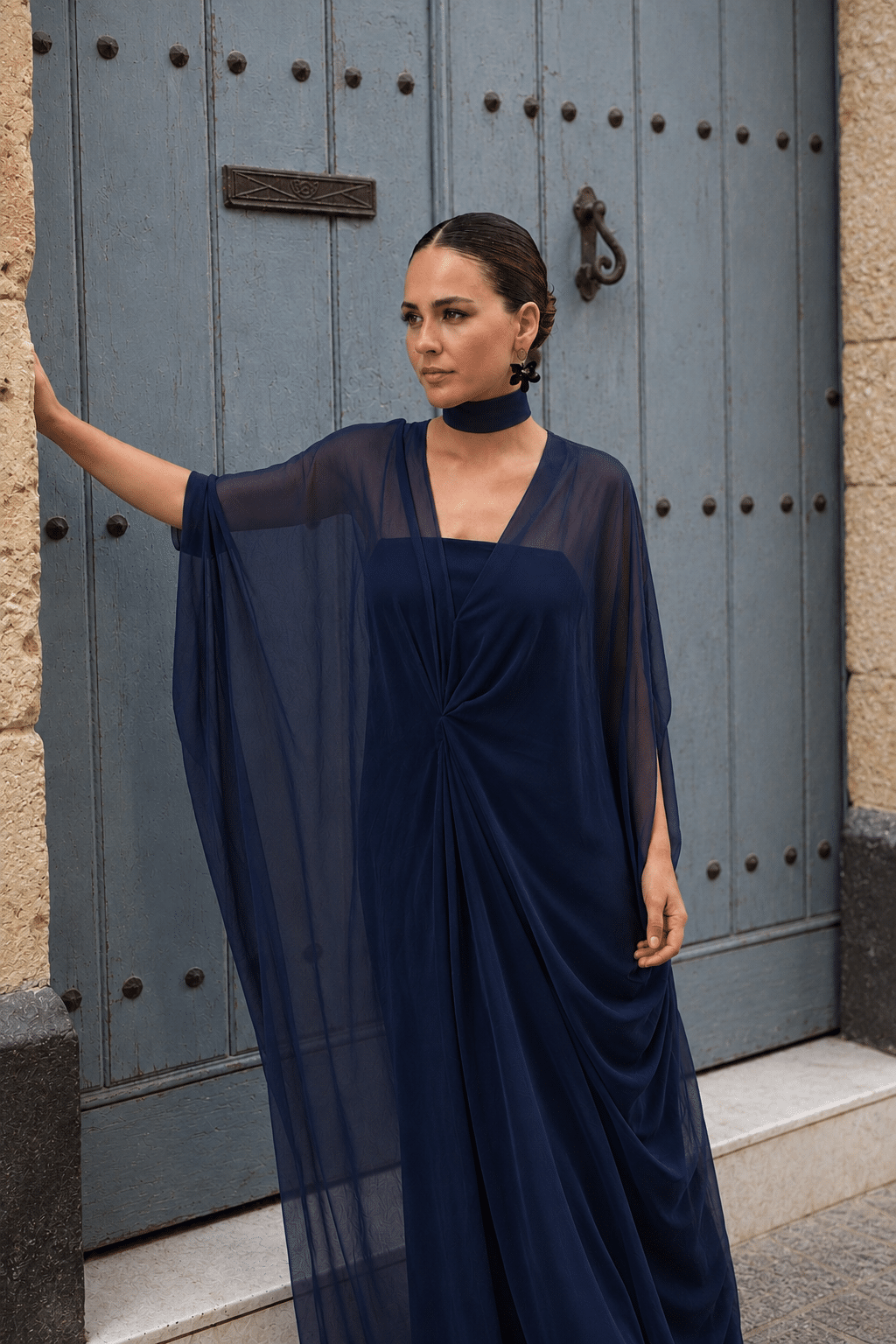 Kaftán gasa Azul Marino