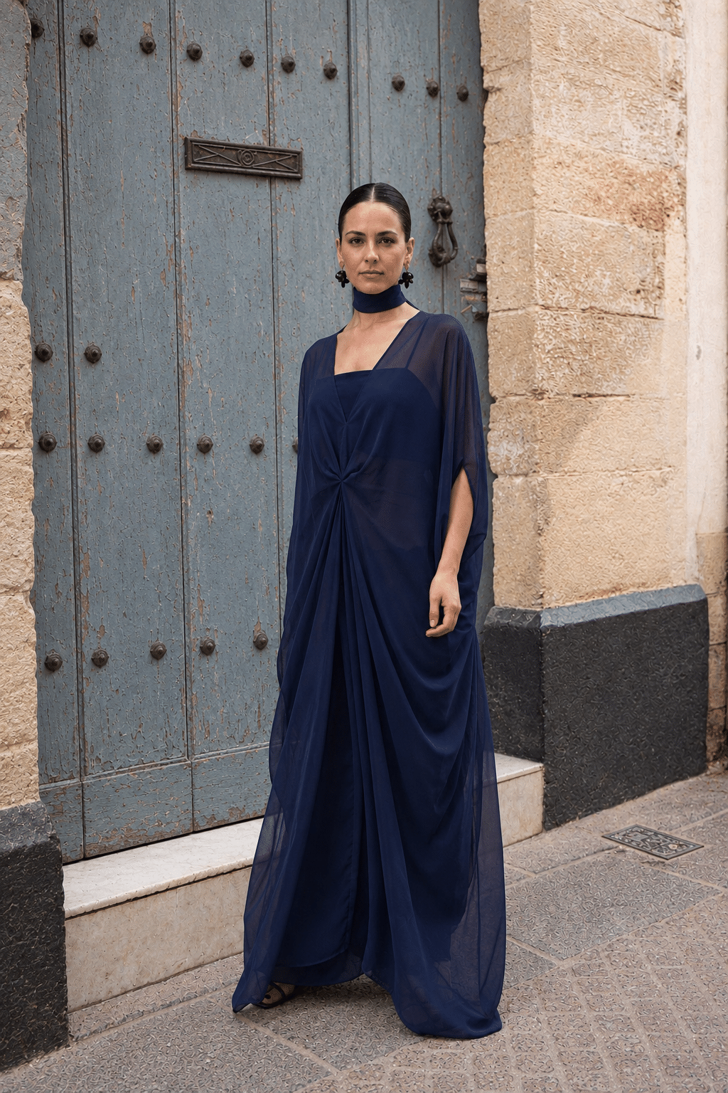 Kaftán gasa Azul Marino