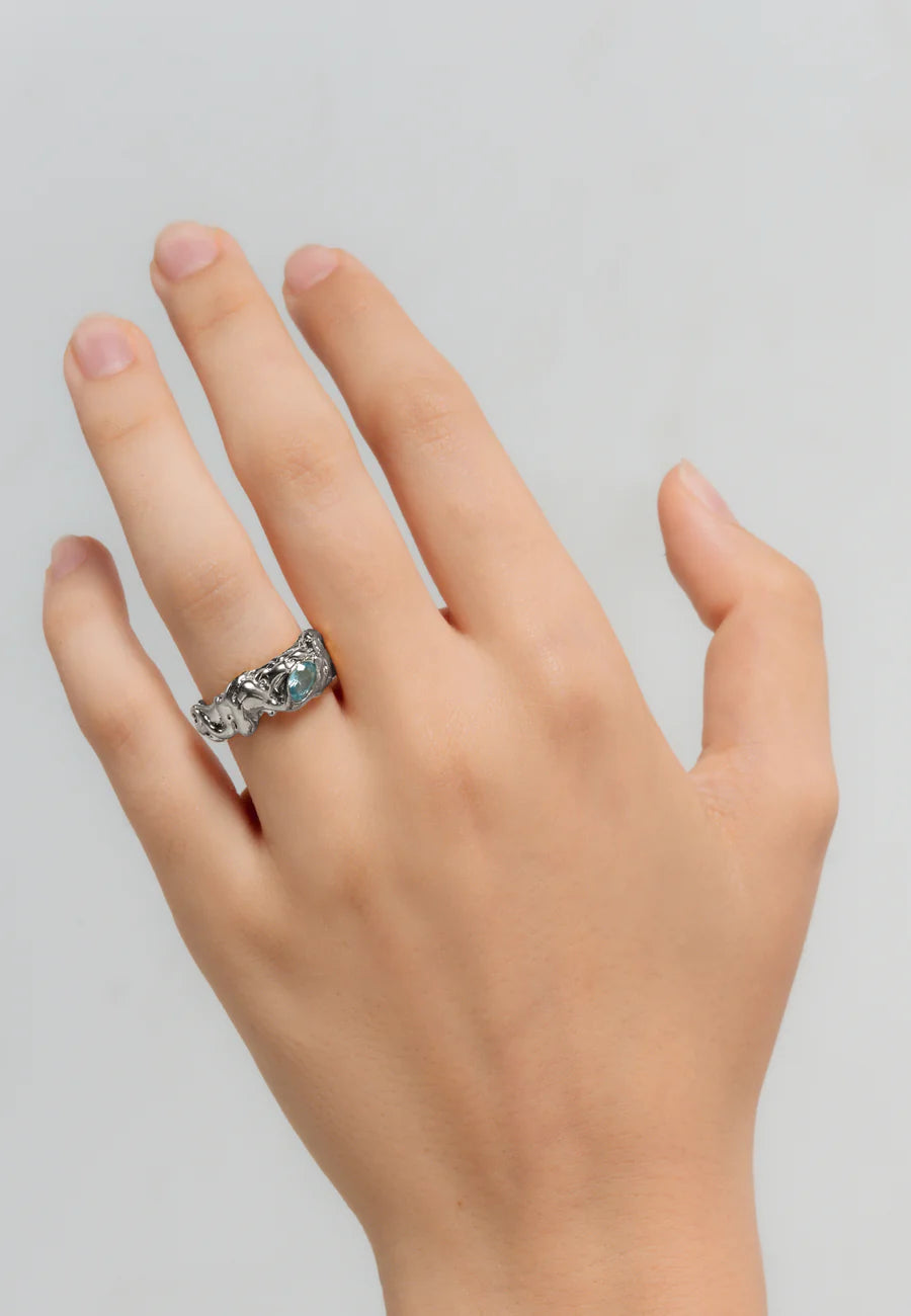 Anillo Judy Aguamarina Plata