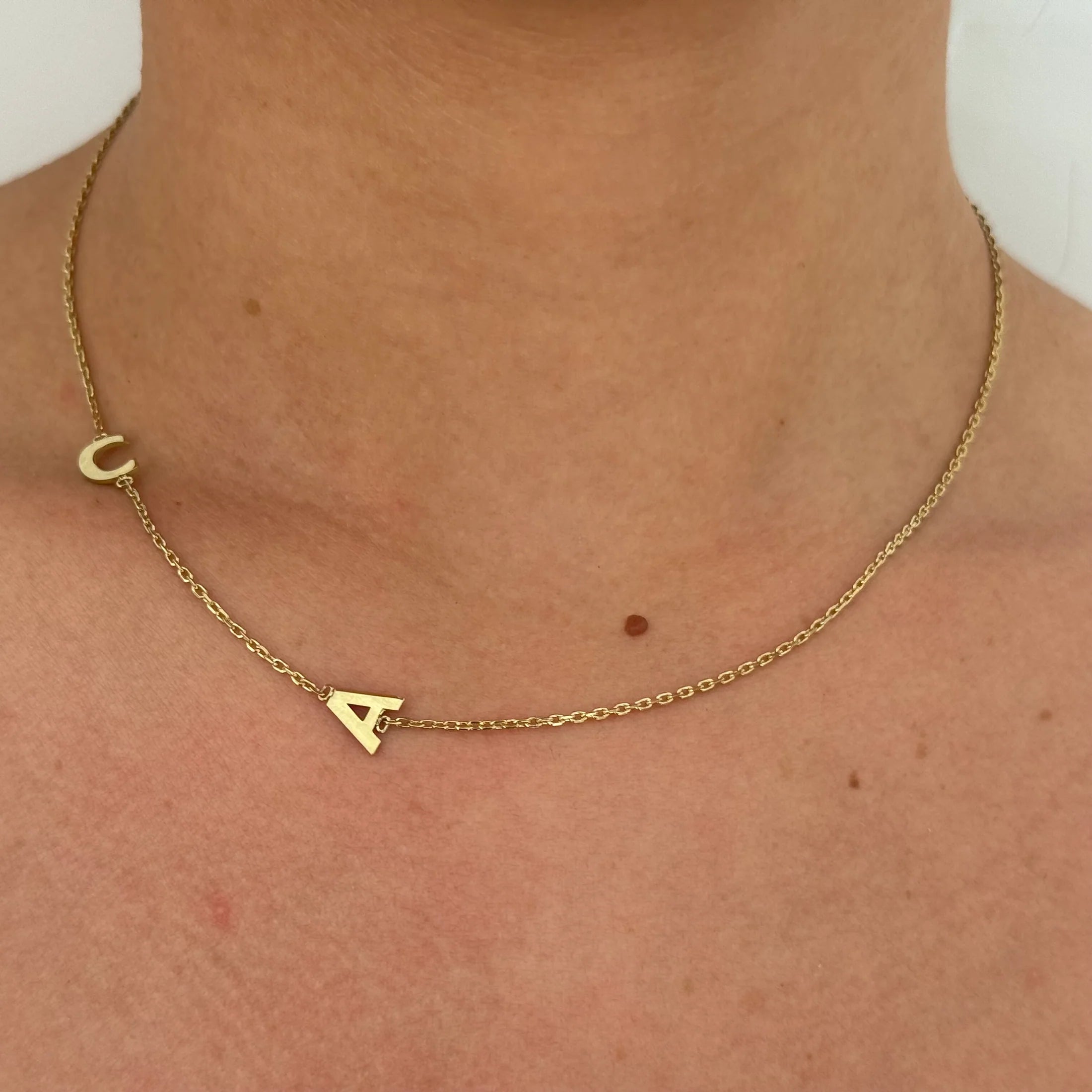 Collar Doble Inicial Oro 18K