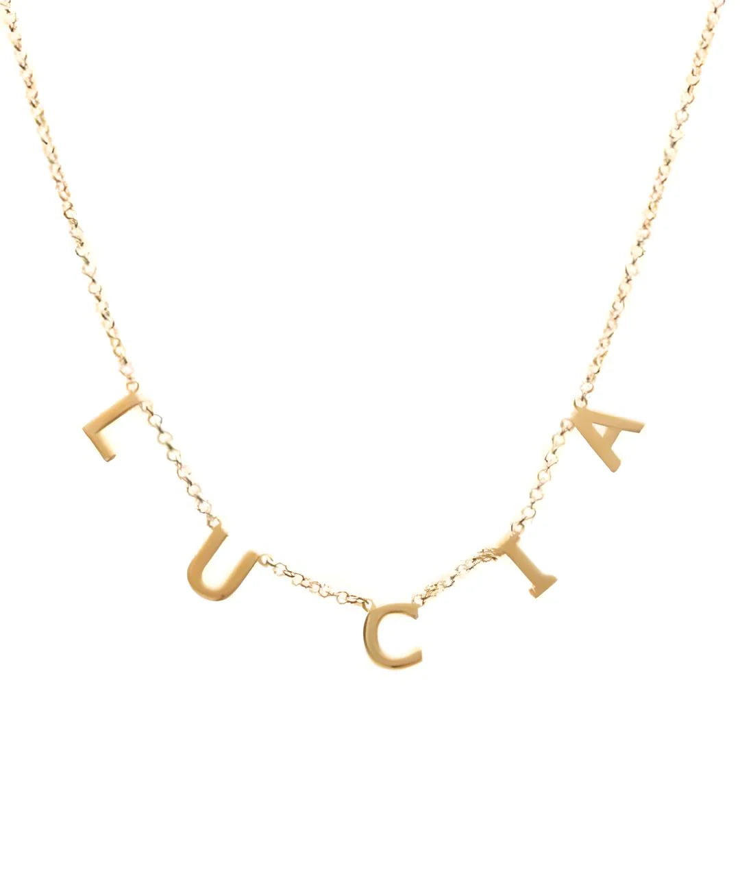 Collar Nombre Baño Oro