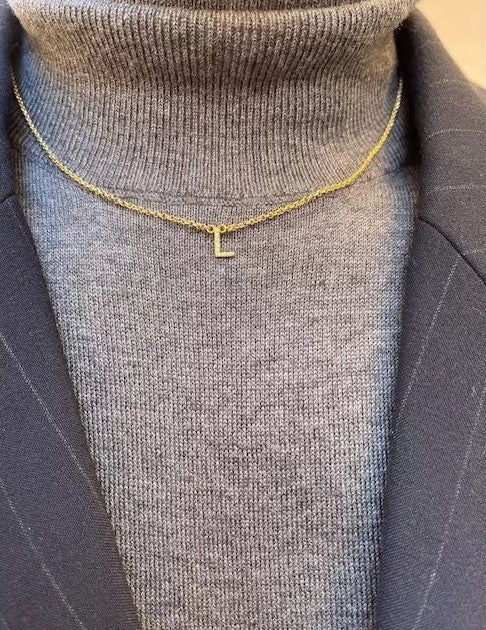 Collar Inicial Baño Oro Circonitas