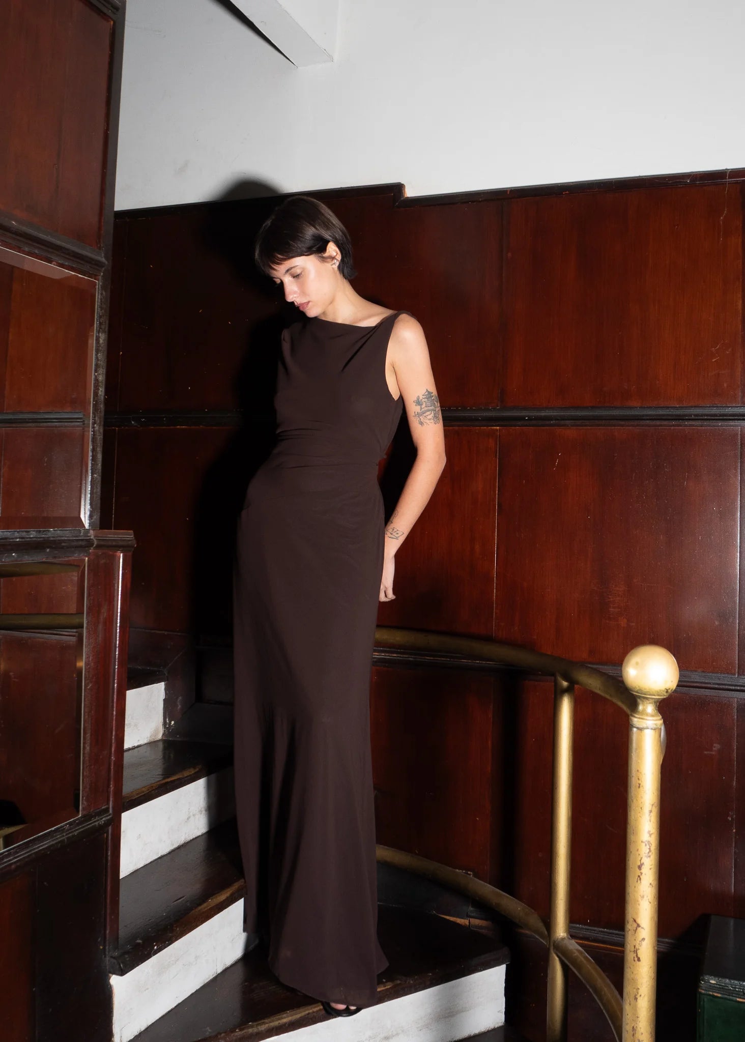 Vestido Tuin Gasa Choco