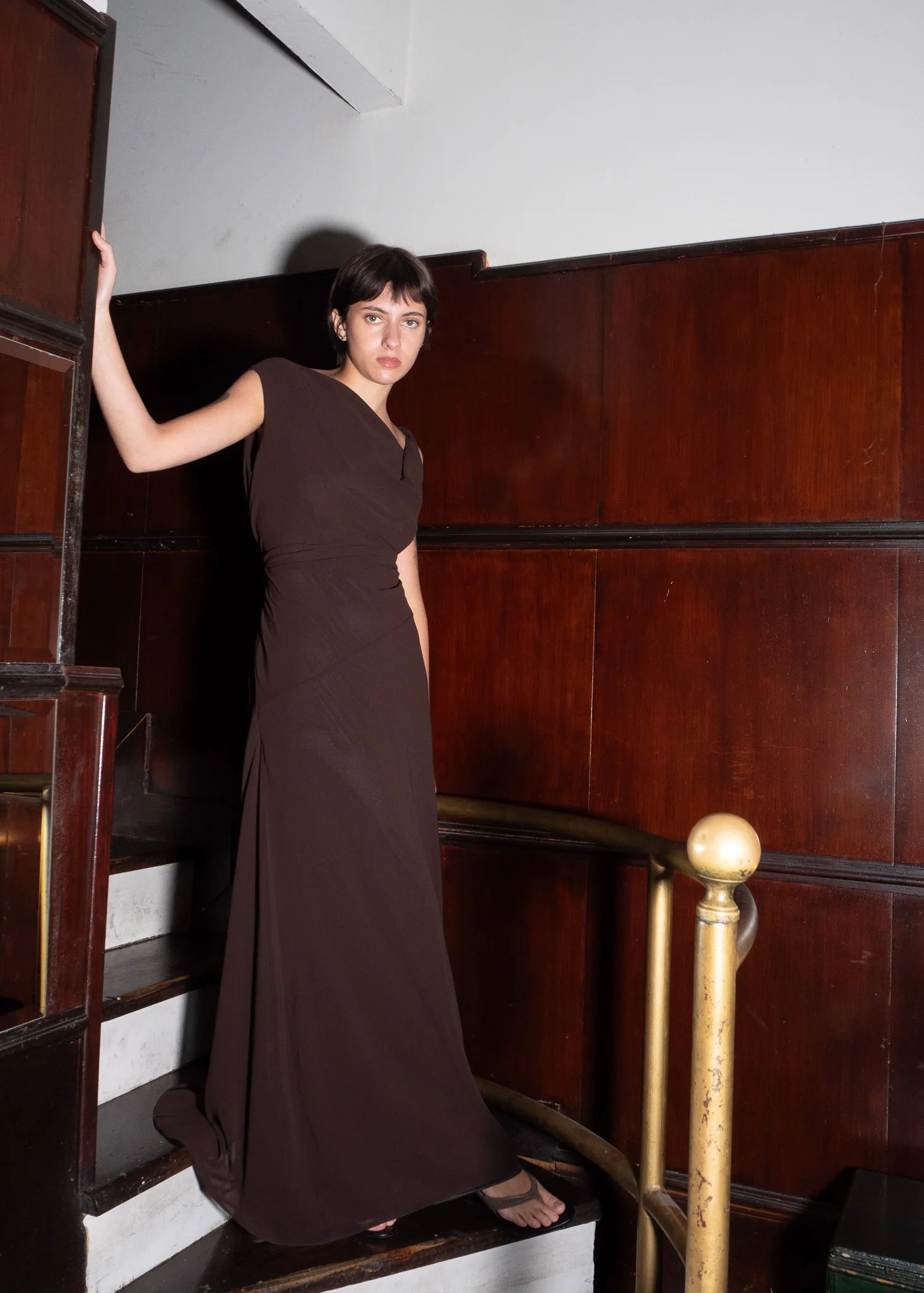 Vestido Tuin Gasa Choco