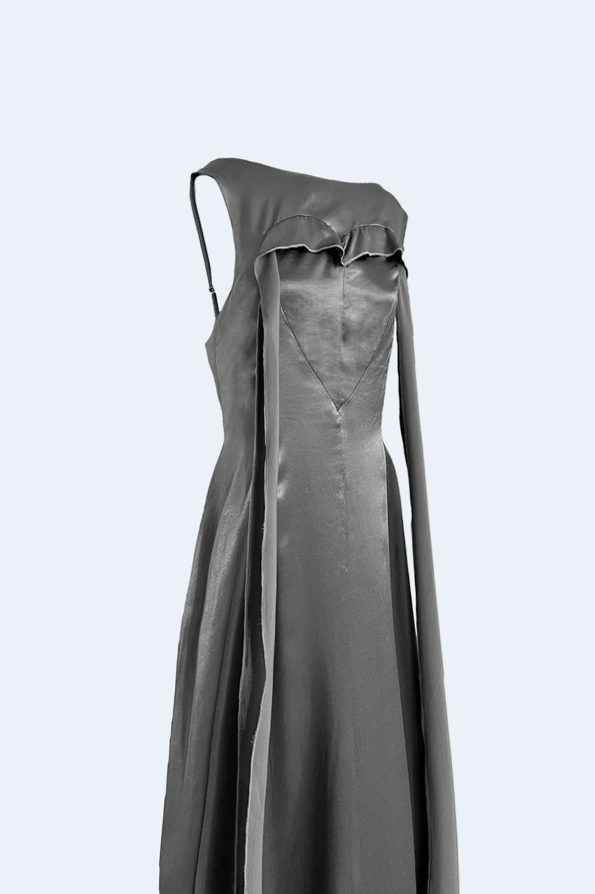 Charcoal Gray Satin Heart Dress