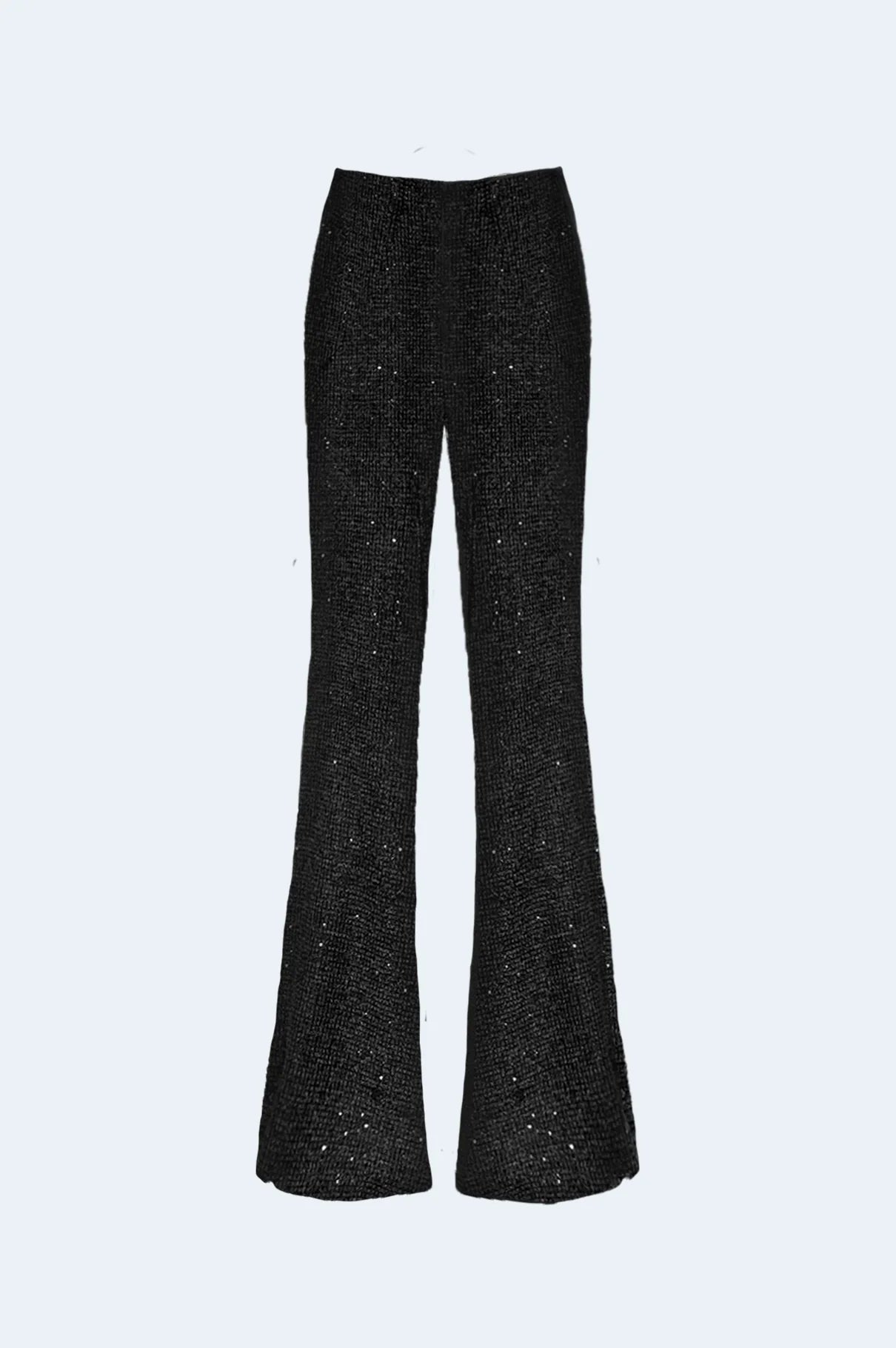 Black sequin knit pants
