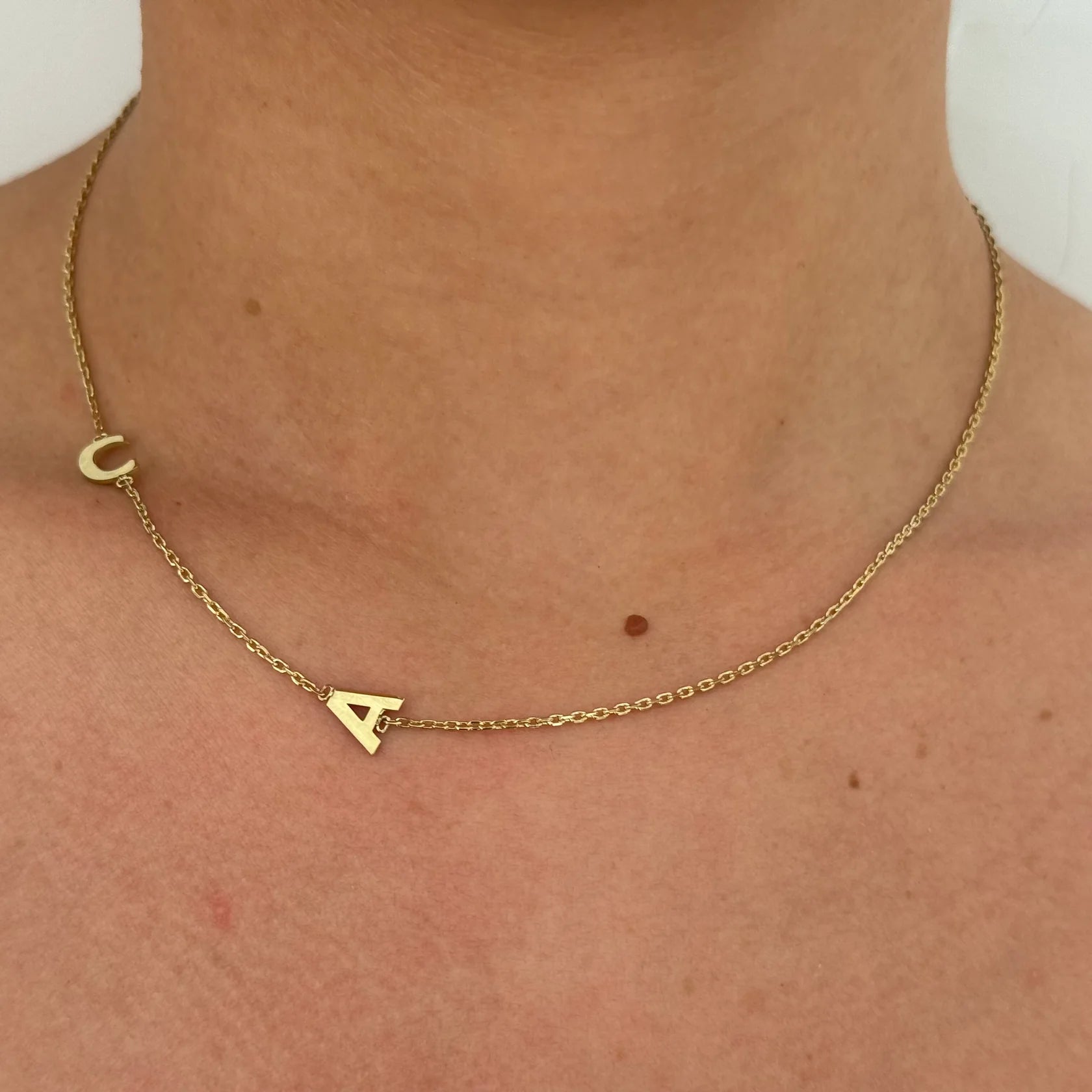 Collar Doble Inicial Oro 18K