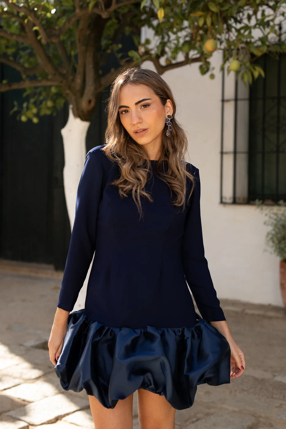 Vestido Lidia Azul Marino Corto