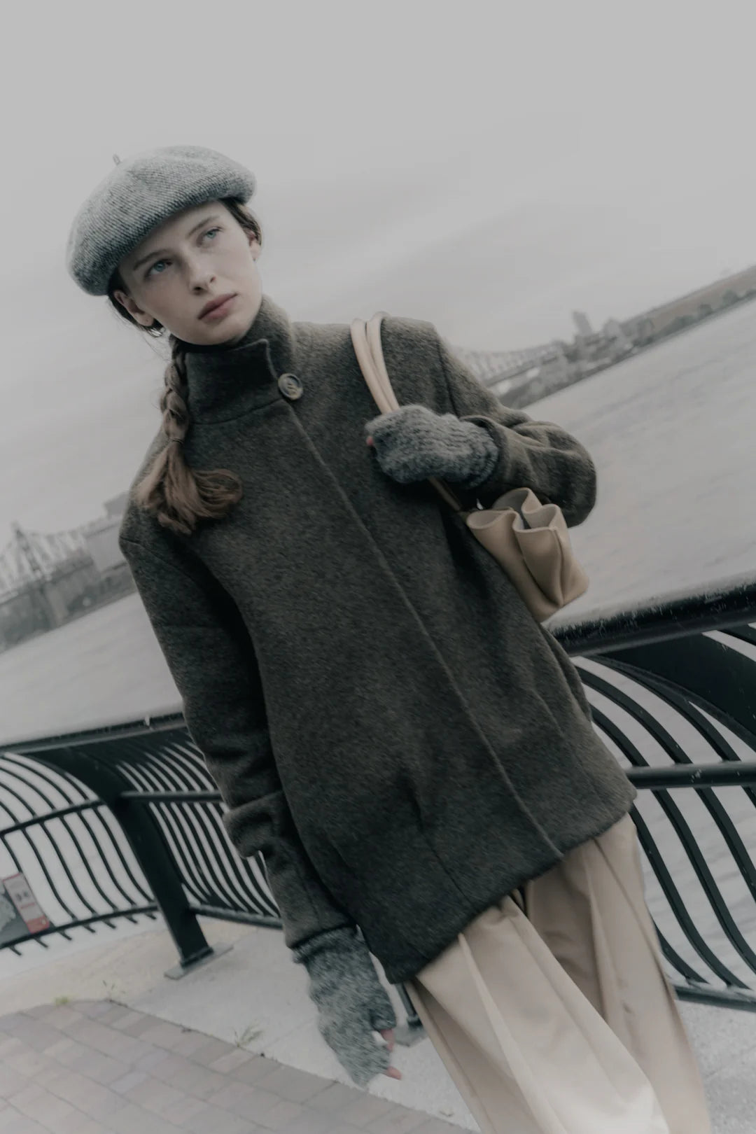 Chaquetón Eva lana cocida verde