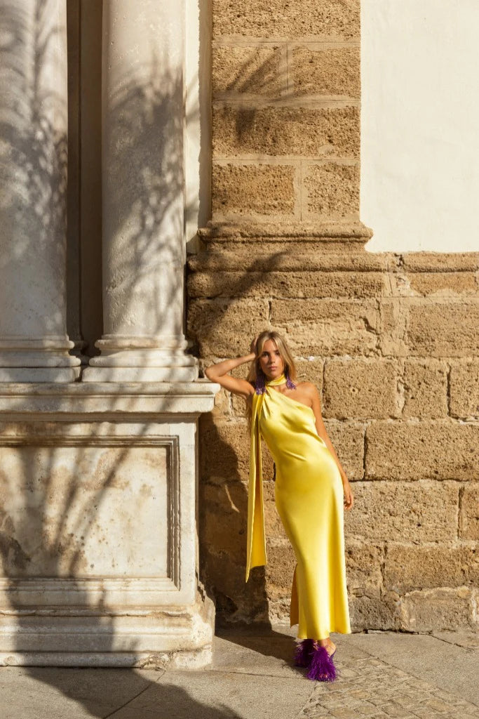 Yellow Negroni Midi Dress