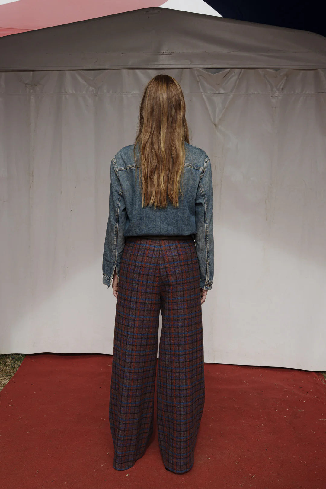 Pantalón Monkey Cuadros Granate