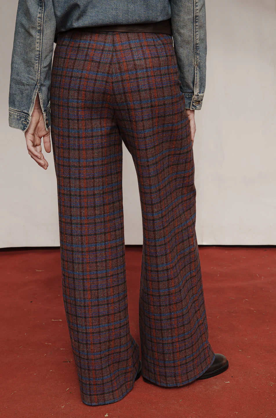 Pantalón Monkey Cuadros Granate