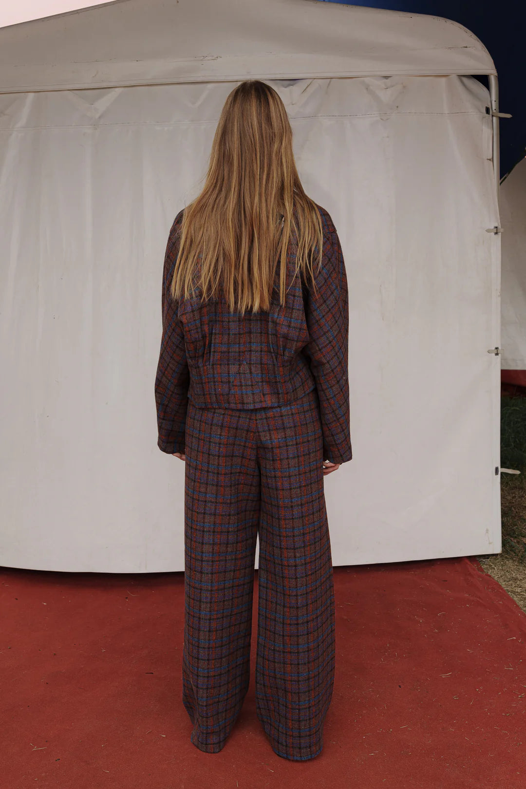 Pantalón Monkey Cuadros Granate