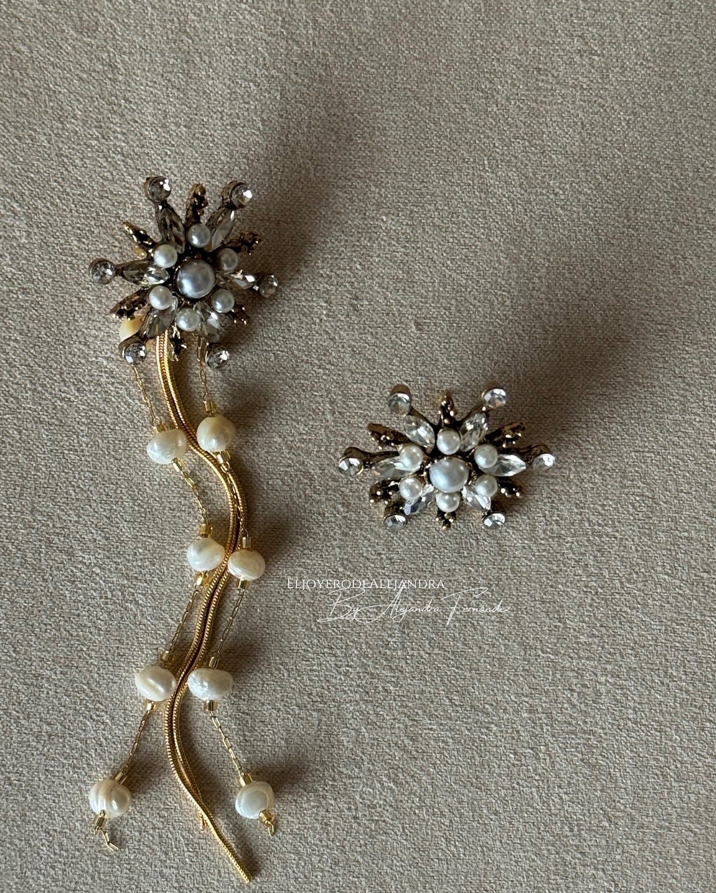 Pendientes Raíces "En continuo Movimiento" flecos & perlas Claros