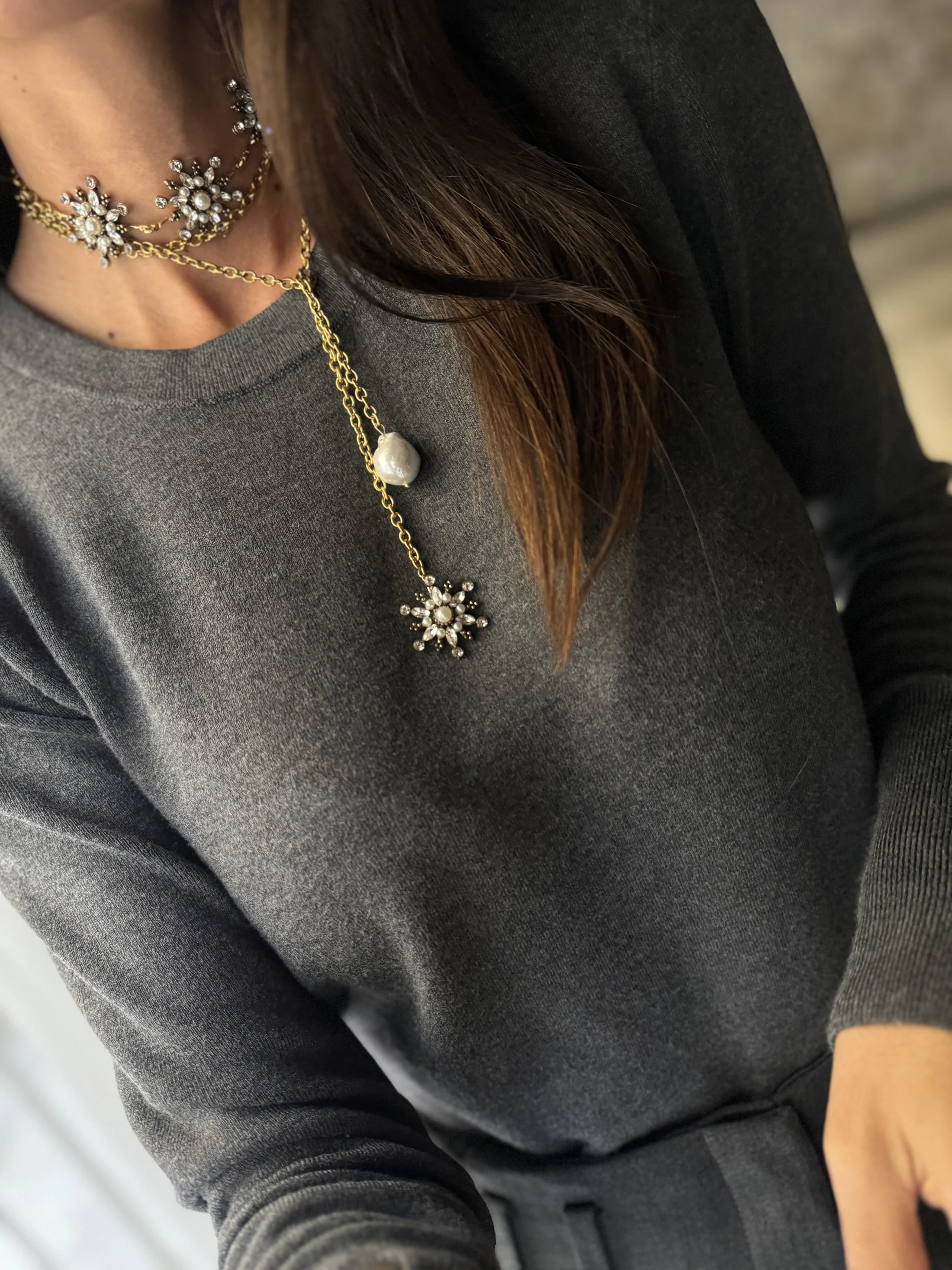 Choker Raíces TRIPLE ESTRELLAS Tono Claro