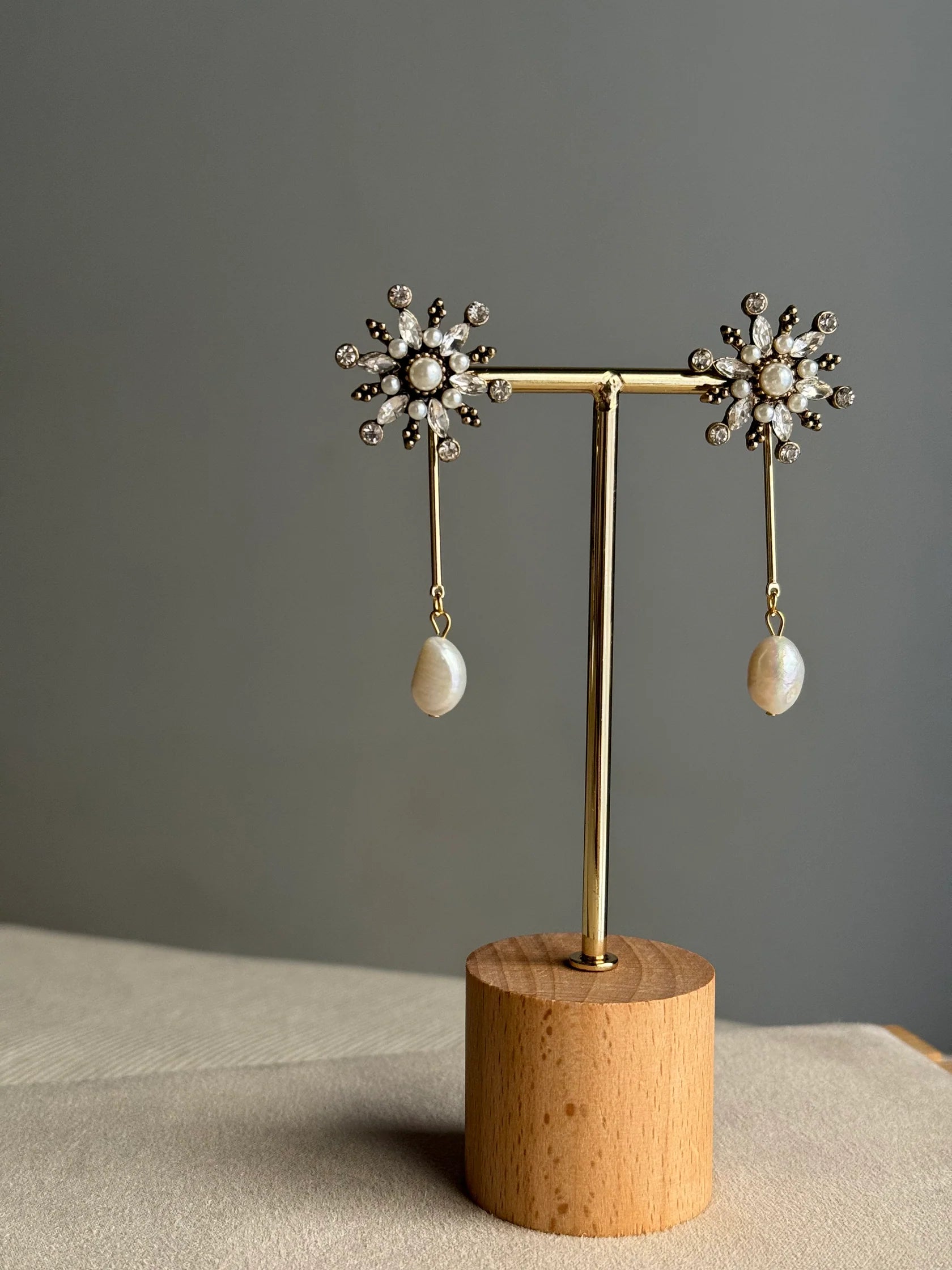 Pendientes RAÍCES Estrella Emperlada Desmontables Claro