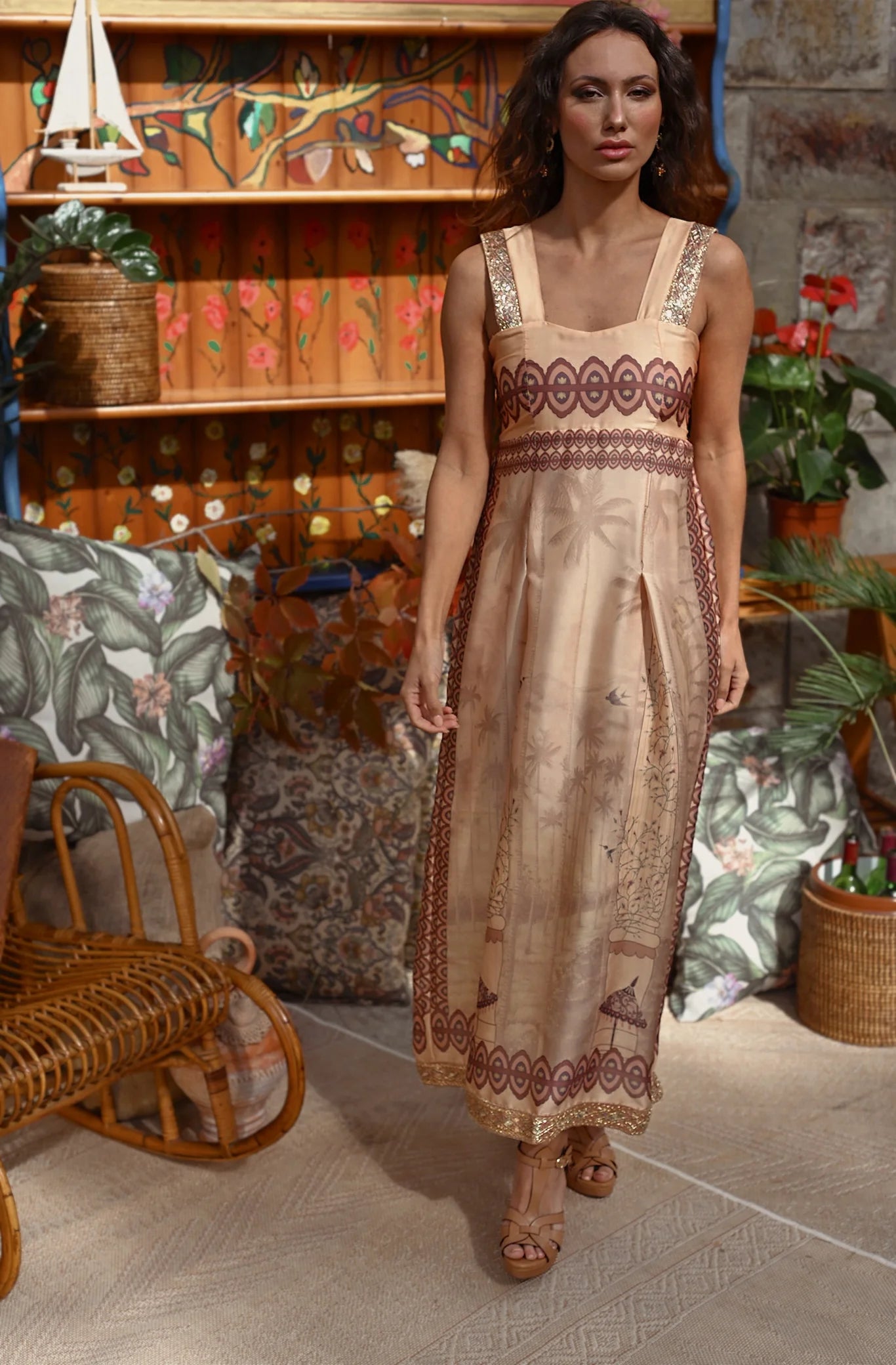 Vestido Canto de Helecho Melocotón