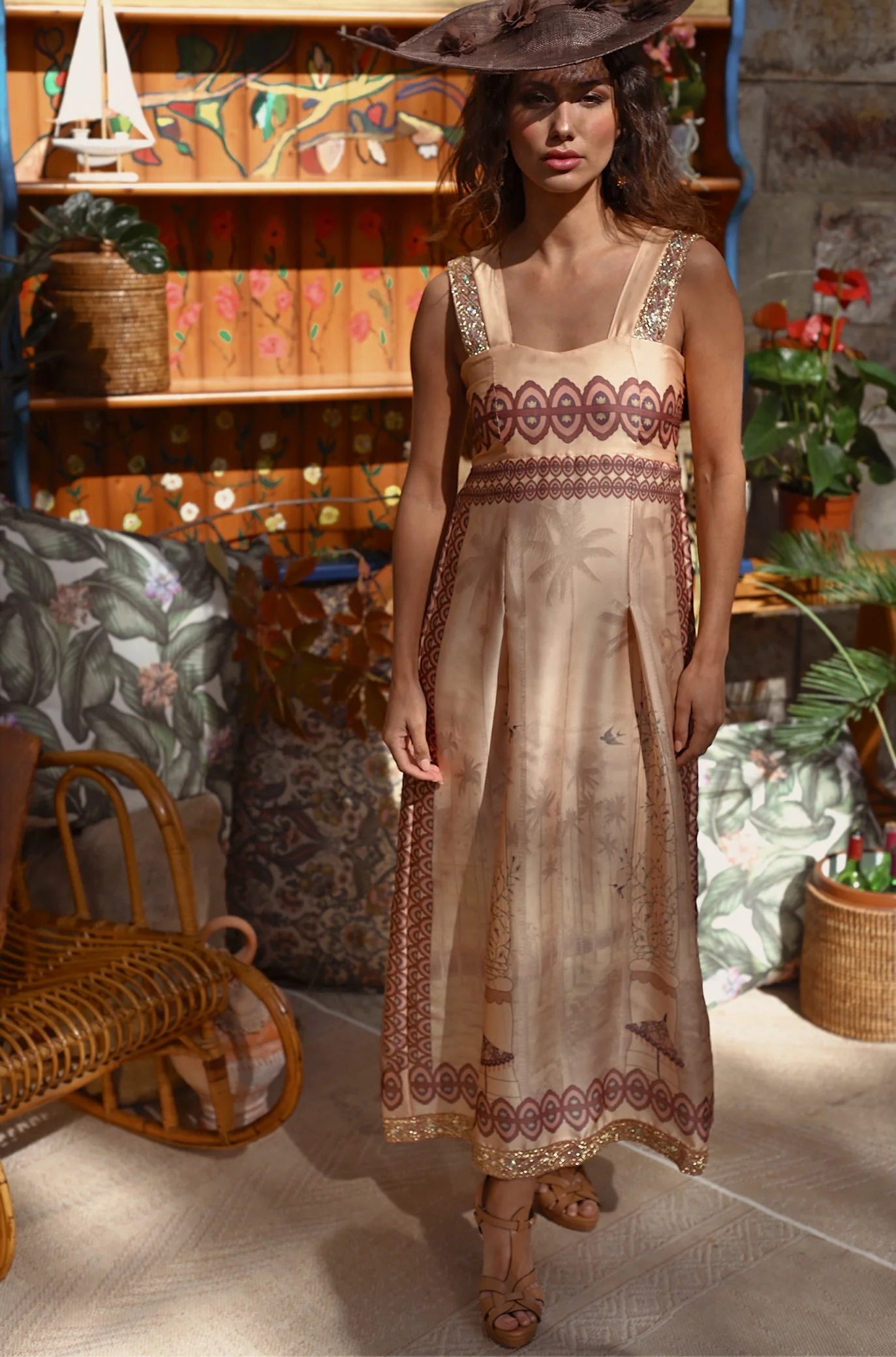 Vestido Canto de Helecho Melocotón