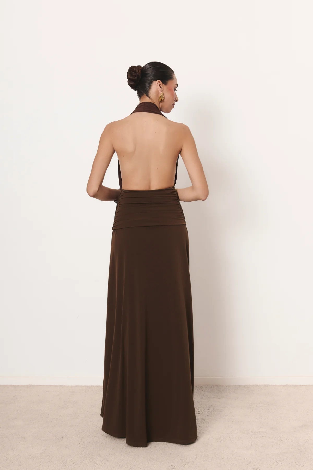Vestido Palmira Marrón Chocolate