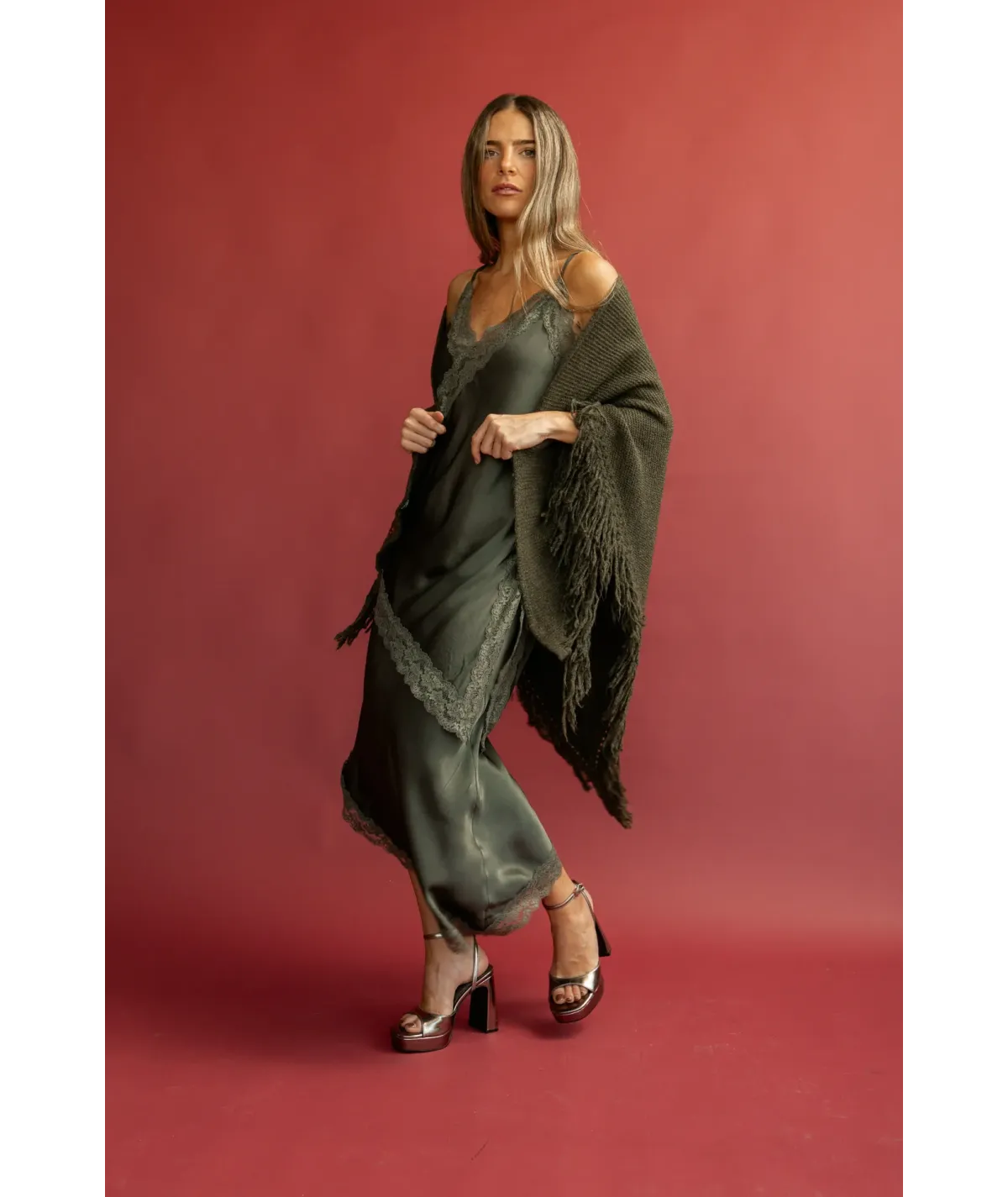 Poncho Tívoli Verde Caqui