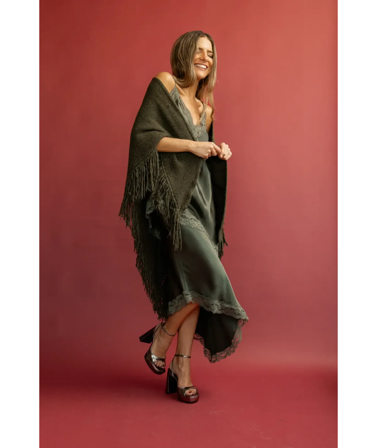 Poncho Tívoli Verde Caqui