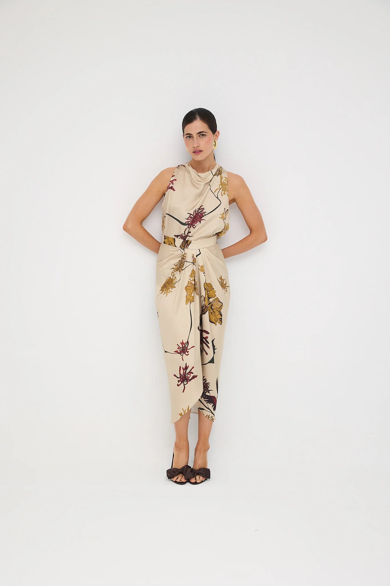 Falda Maroon Flora Marfil