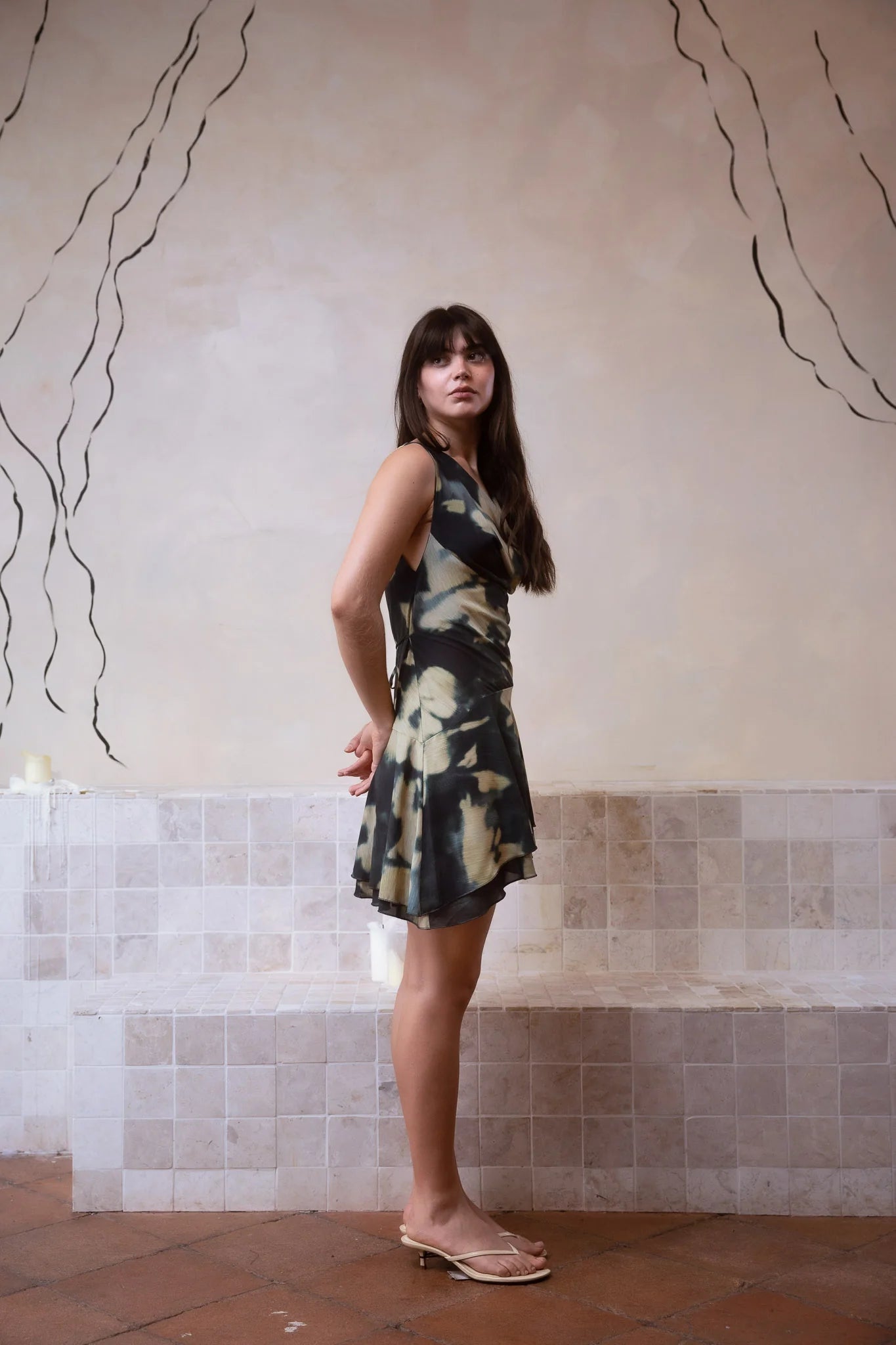 Vestido Mini Rimi Ochre Ink