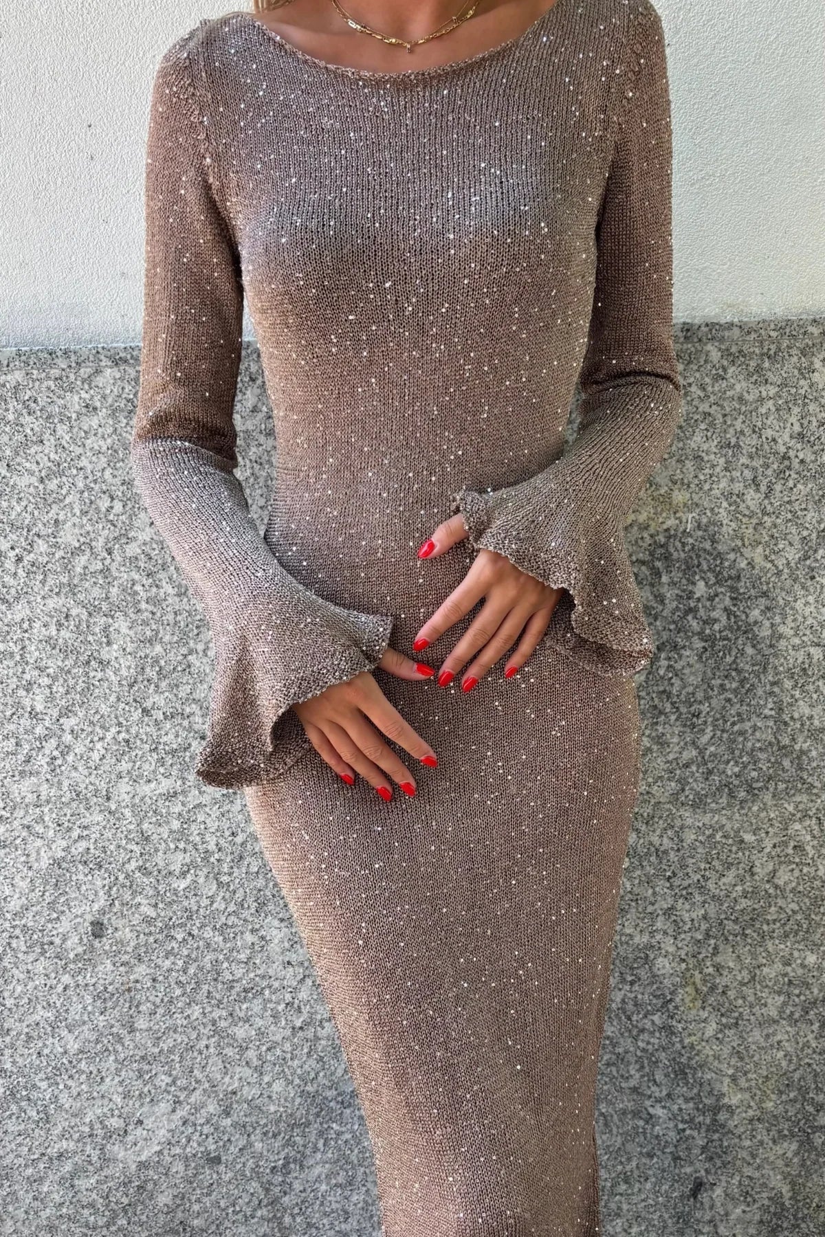 Ibiza Dress Brown Shine