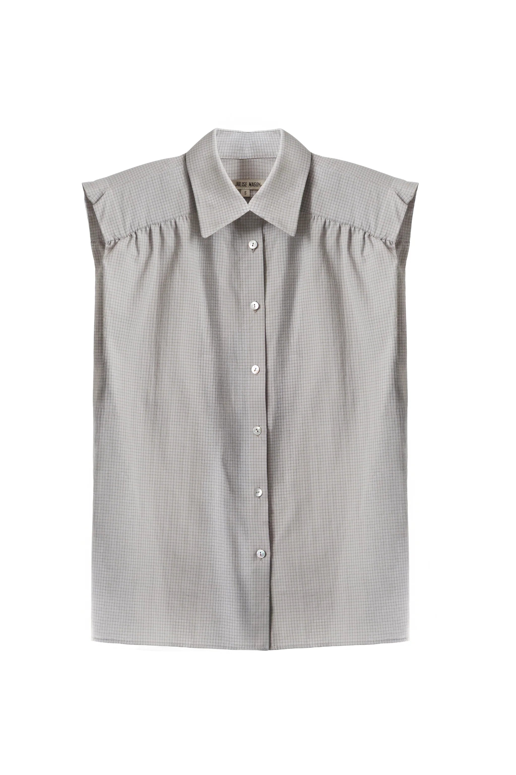 Camisa Marieta Sin Mangas  Cuadros Verde
