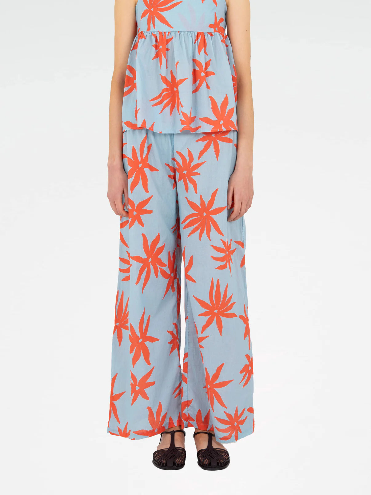 MAGICIAN FLORAL PRINT BLUE PANTS