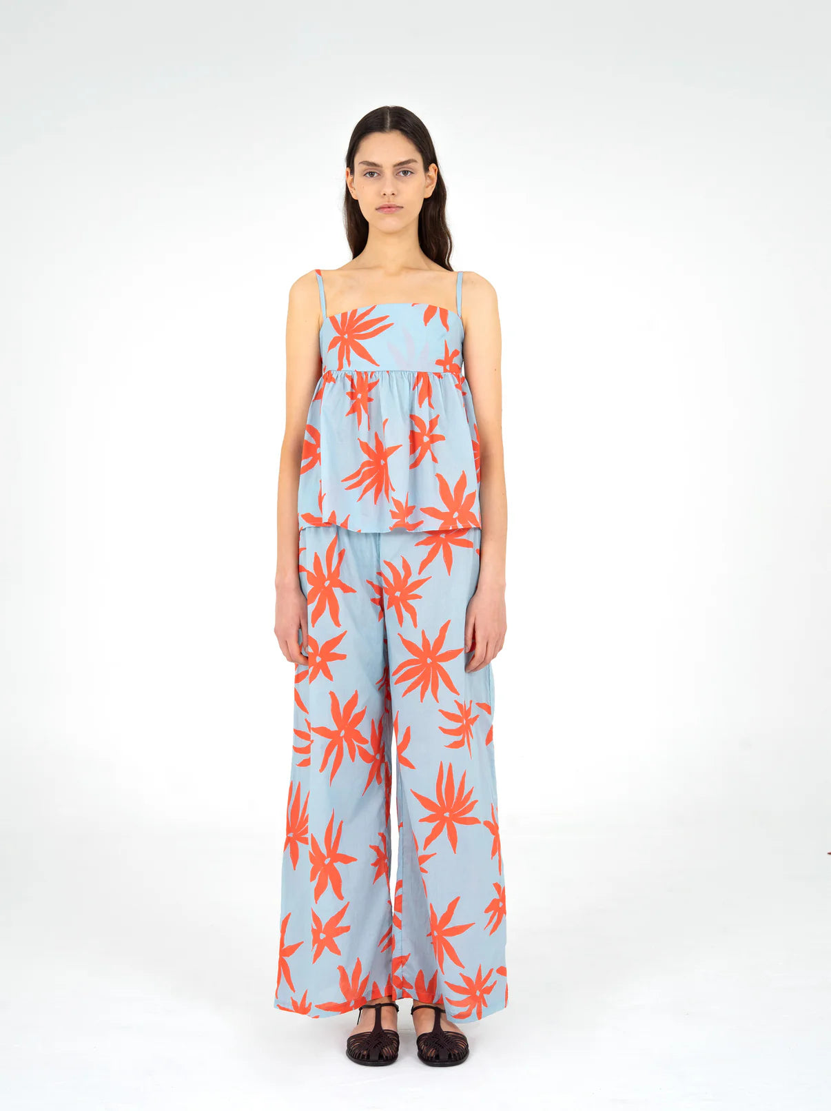MAGICIAN FLORAL PRINT BLUE PANTS