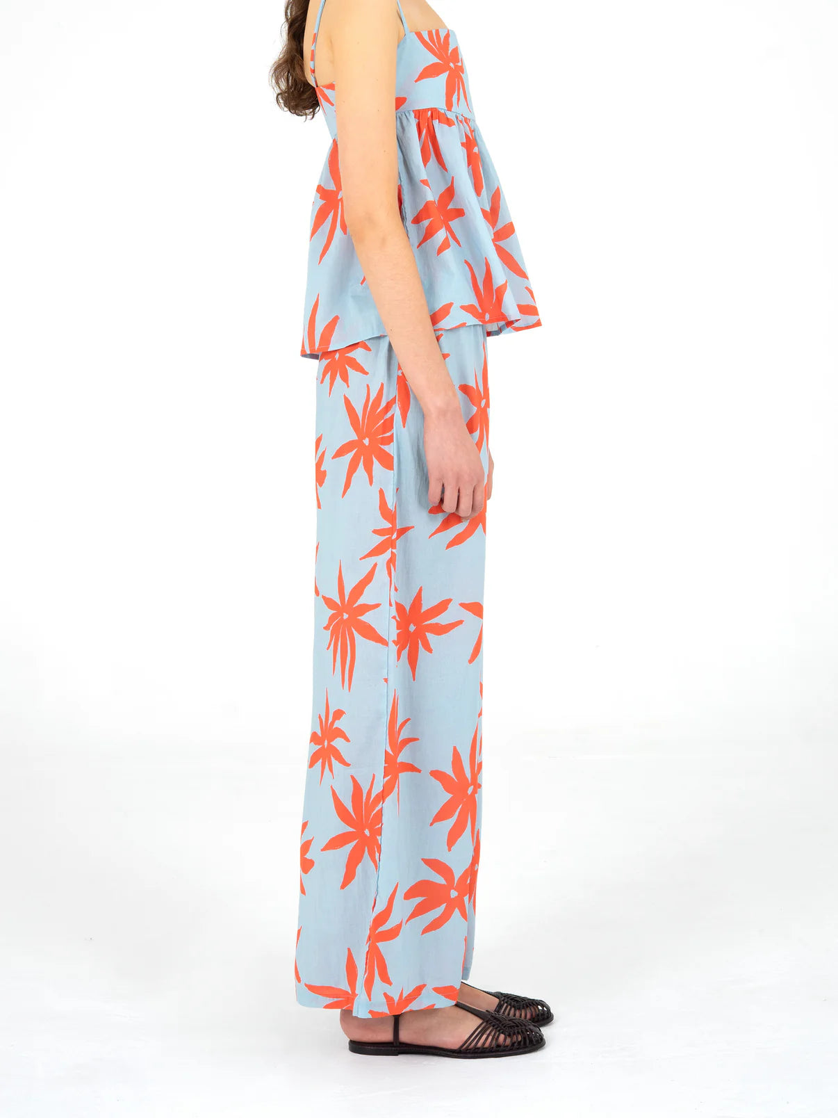 MAGICIAN FLORAL PRINT BLUE PANTS
